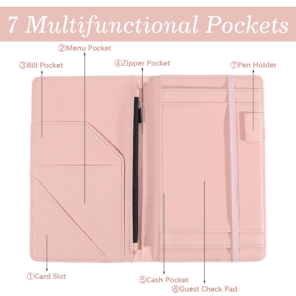 PU Leather Clipboards Padfolio Leather Portfolio Folder Binder Storage Binder Storage Clipboard with Card Holder Notepad Elastic Closure Pen - Image 6