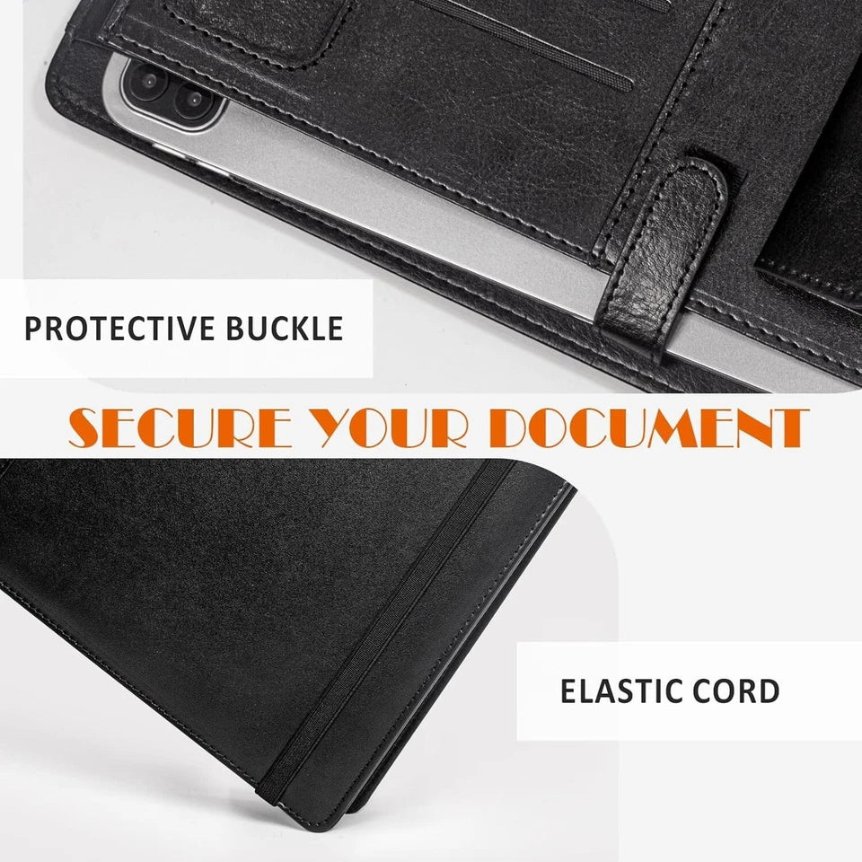 Leather Padfolio Business Portfolio Notebook Binder Office Organizer & Writing - Image 5