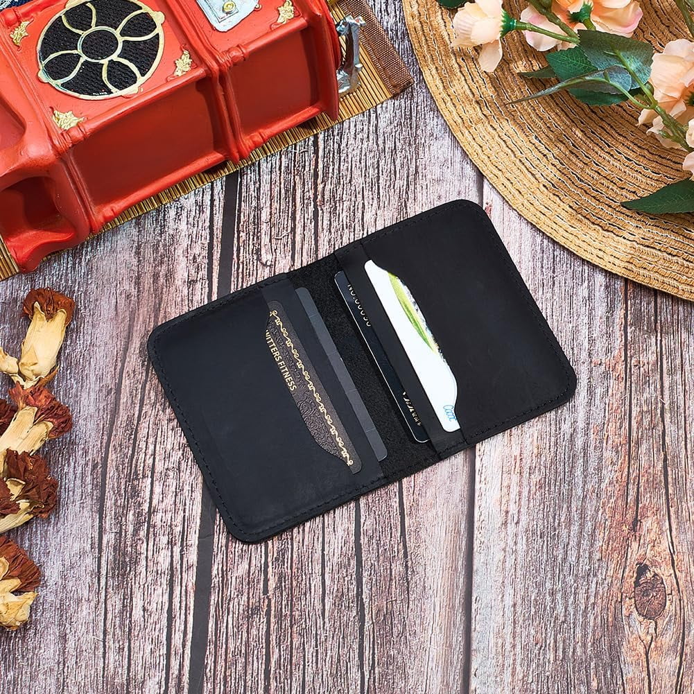 Genuine Leather Bifold Cash Purse Vintage Crazy Horse Leather Wallet Compact Credit Card Holder Organizer Slim RFID B... - Image 4