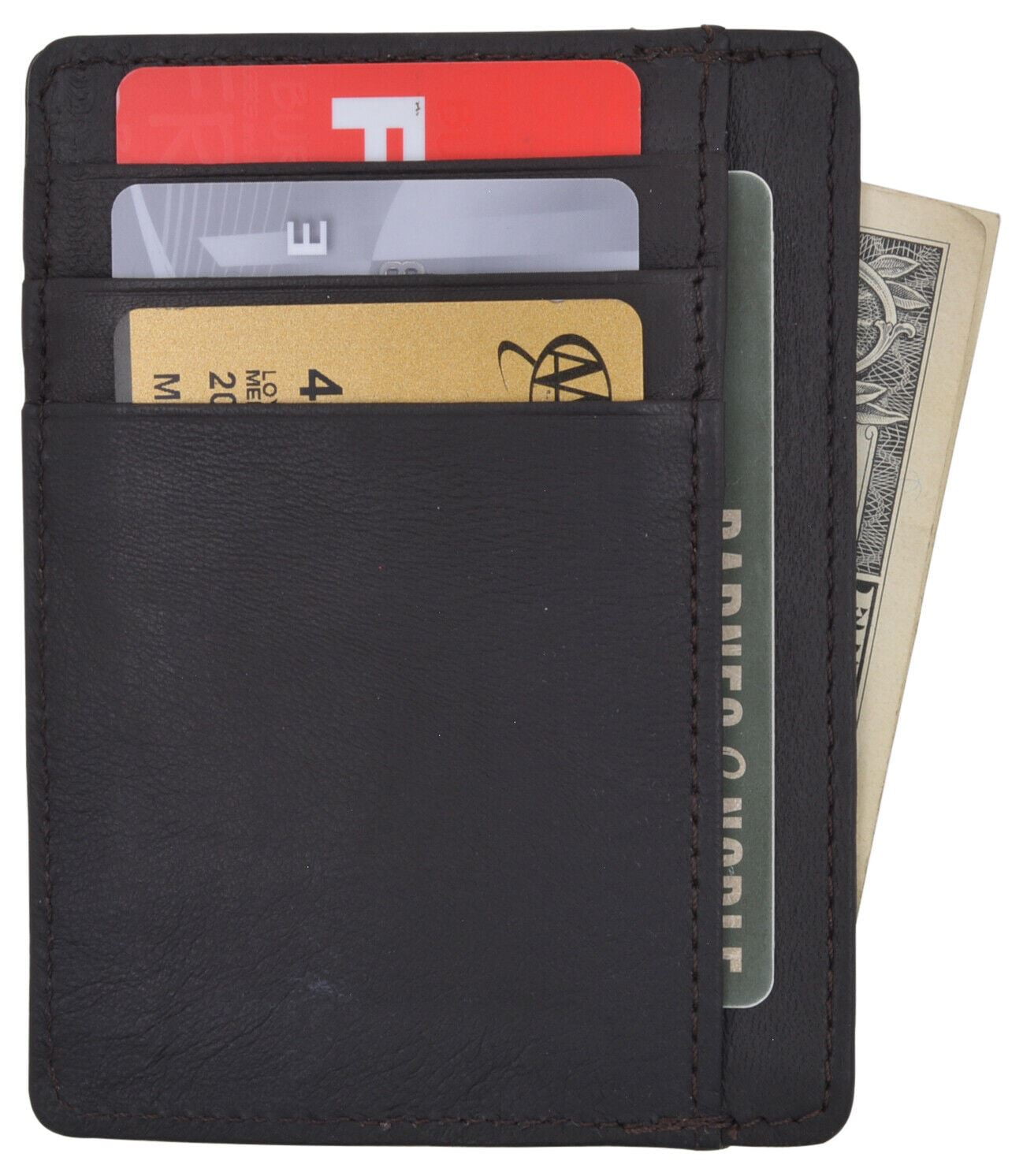 New Genuine Leather Slim Card Holder Wallets For Men - Minimalist RFID Blocking - Image 3