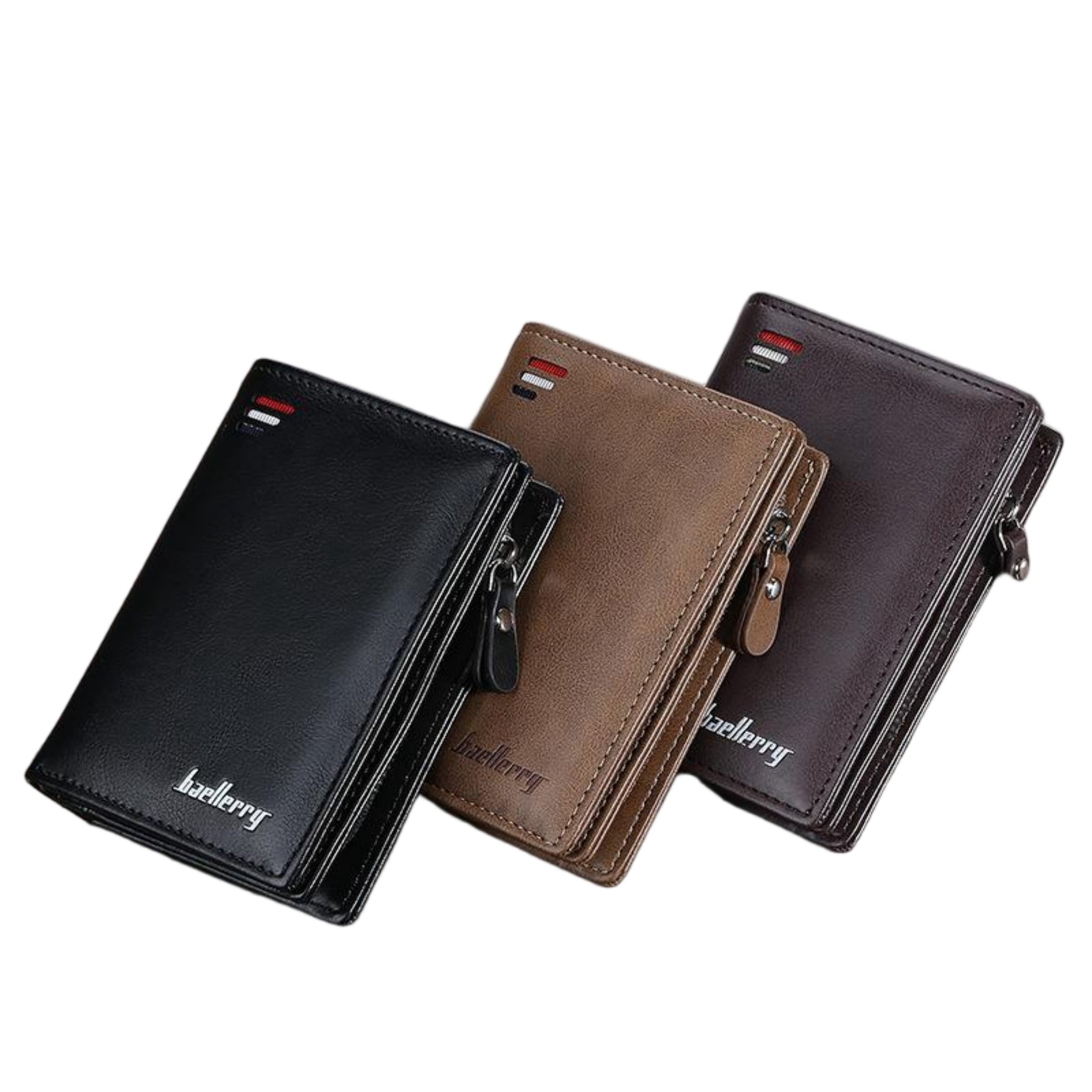 Men's PU Leather Bifold Wallet with Zipper Coin Pocket, 10 Card Slots, ID Window, Compact Business Clutch for Daily U... - Image 4
