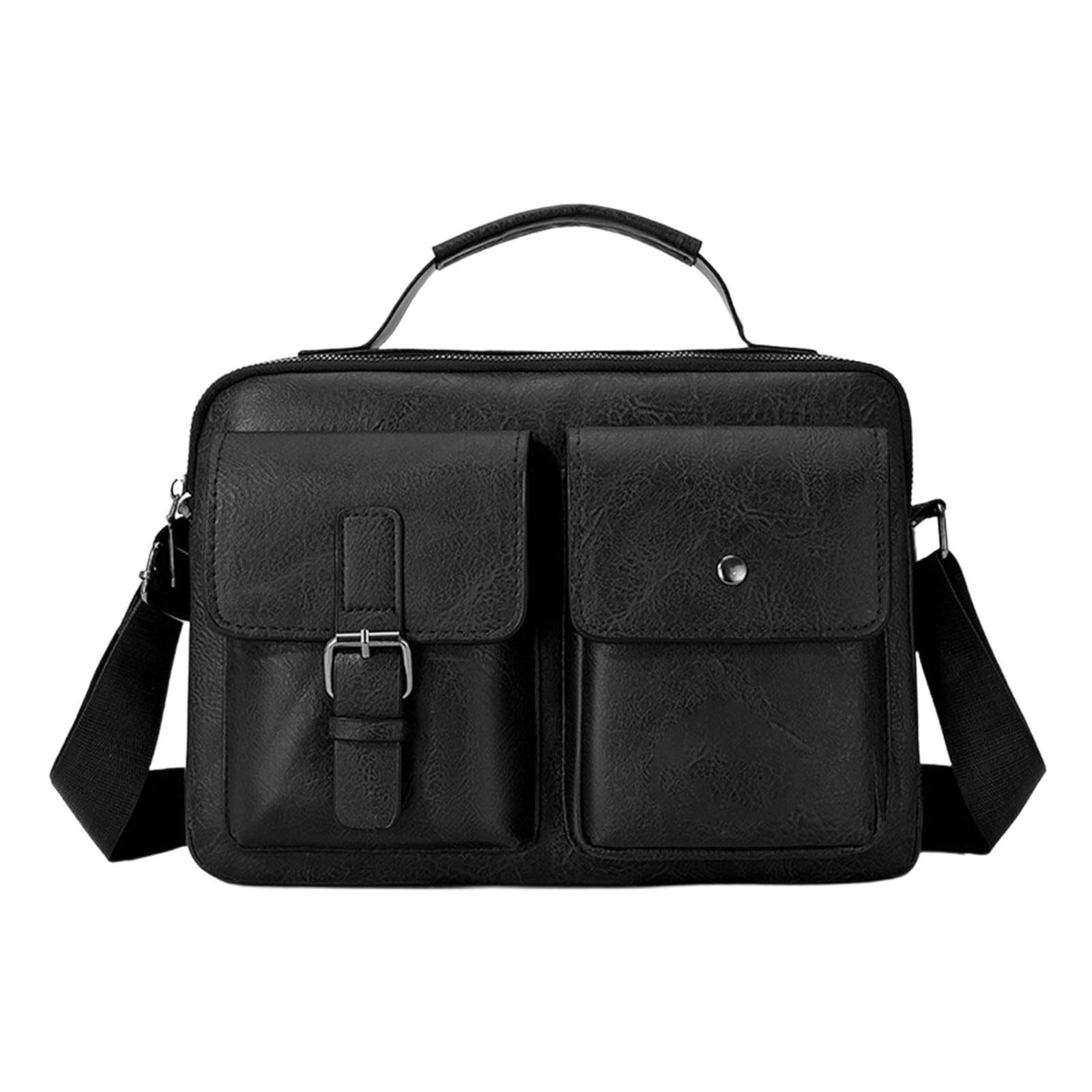 Vintage Messenger Bag for Men,Leather Computer Laptop Bag,Waterproof Briefcases for Men Retro Mens Briefcase Satchel Bag for Work Office Bus - Image 2