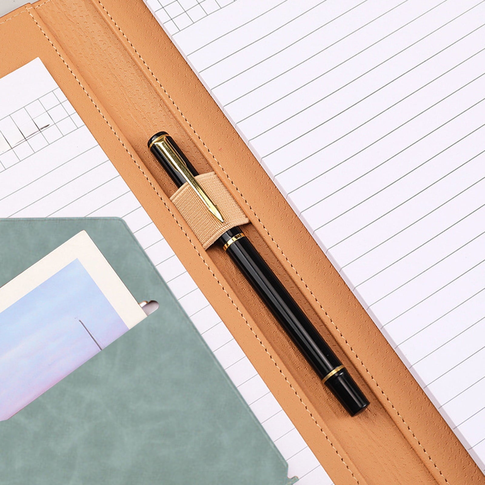 Faux Leather Padfolio Letter Size – Business Portfolio Folder with Clipboard, Magnetic Closure & Pen Loop, Document Organizer for Interview, - Image 6