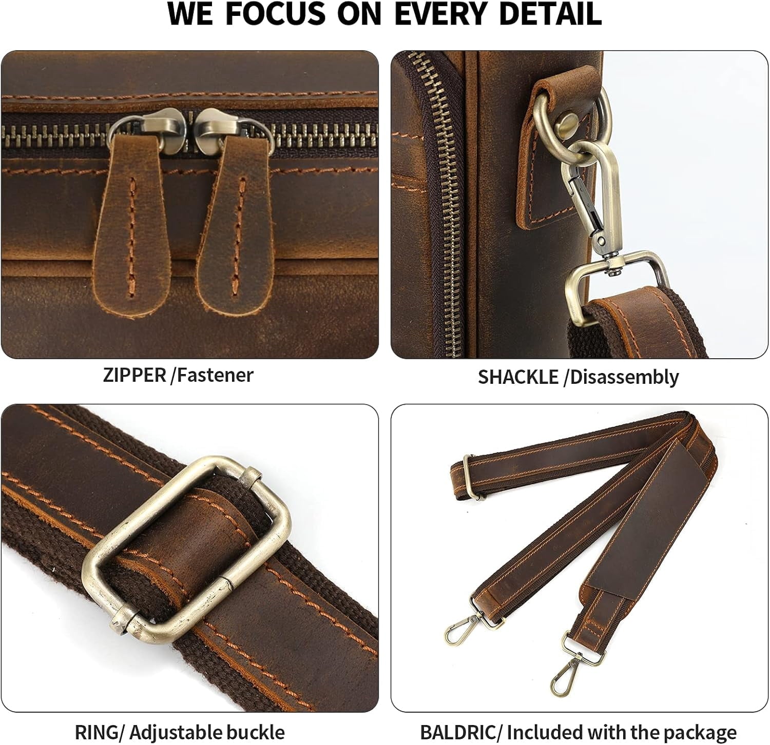 Briefcase for Men, Business Messenger Bag Laptop Bag Attache Case, Fits 15.6 Inch Laptop - Image 5