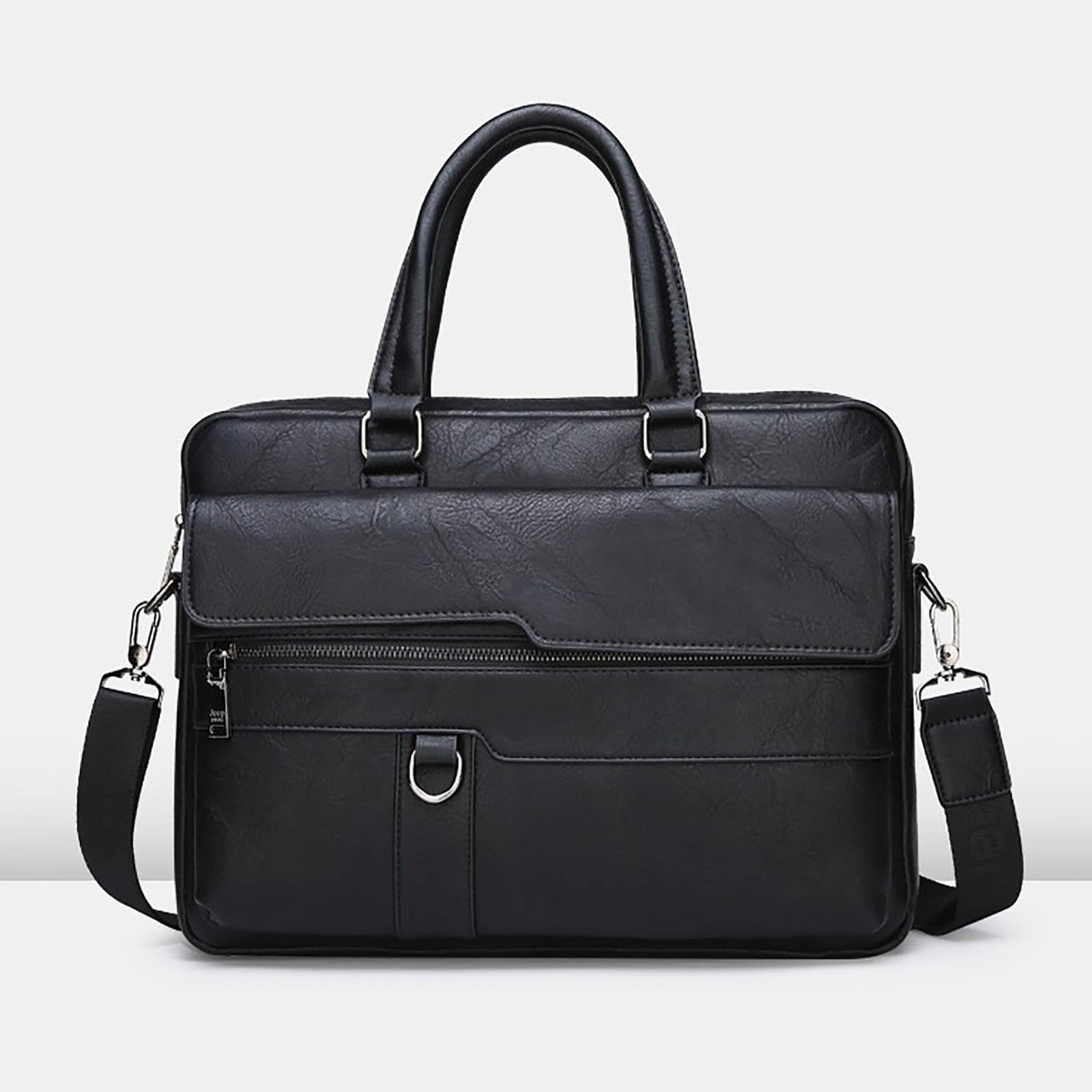 16 Inch Leather Briefcase Vintage Messenger Large Crossbody Shoulder Hand - Image 2