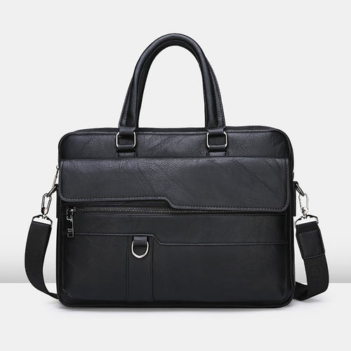 16 Inch Leather Briefcase Vintage Messenger Large Crossbody Shoulder Hand - Image 2