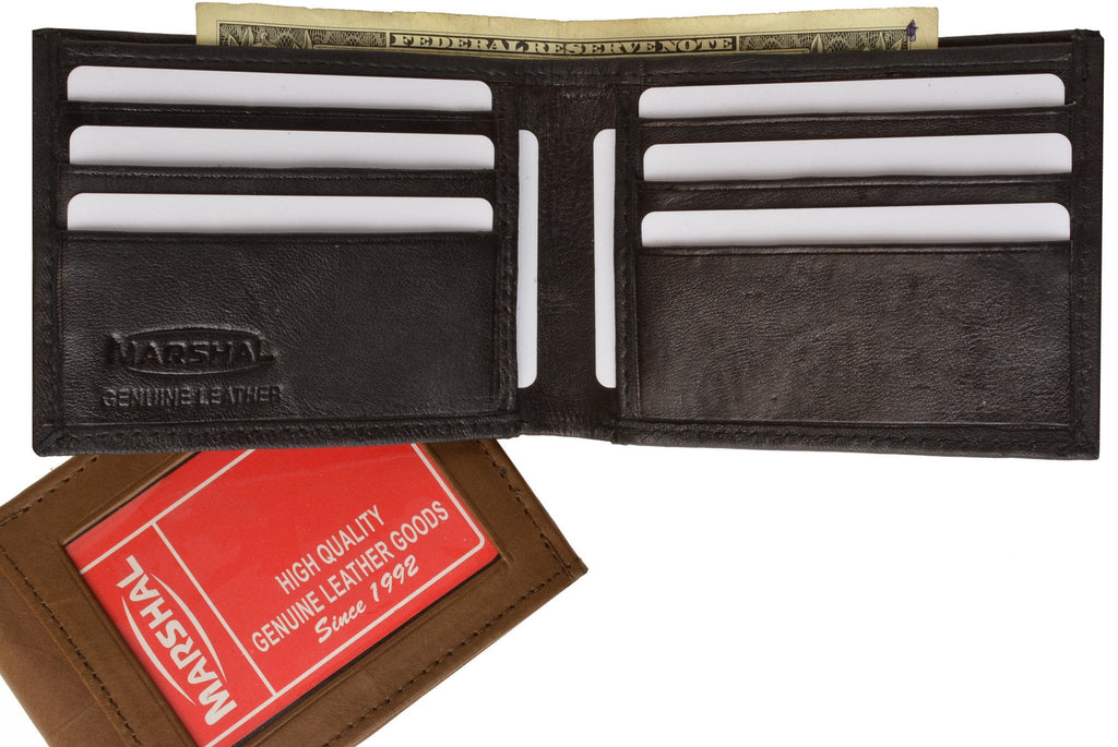 Bifold Lambskin Leather Outside ID Window Mens Wallet 1358 (C) - Image 3