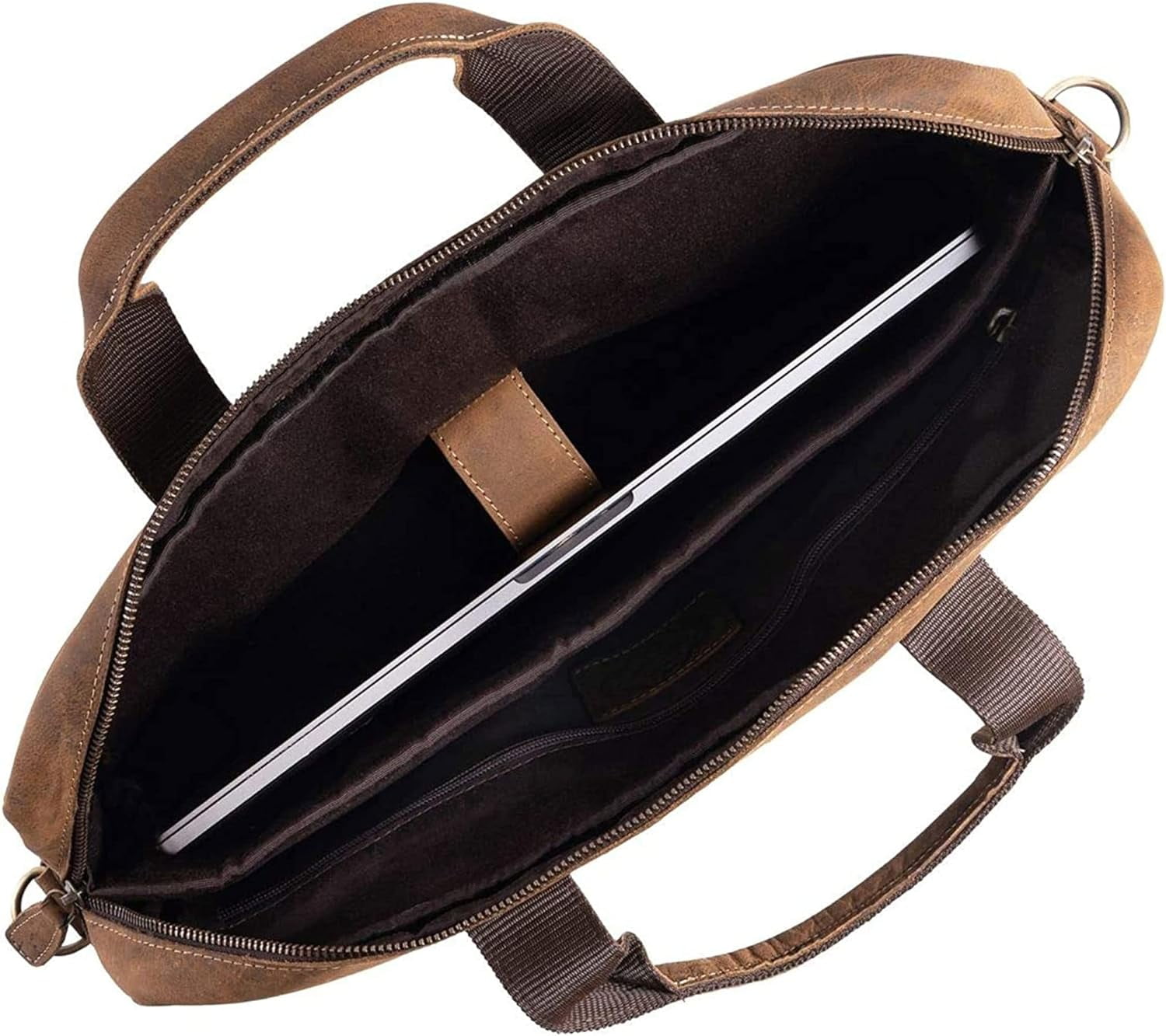 Leather briefcase 18 Inch Laptop Messenger Bags for Men and Women Best Office briefcase Satchel Bag - Image 3