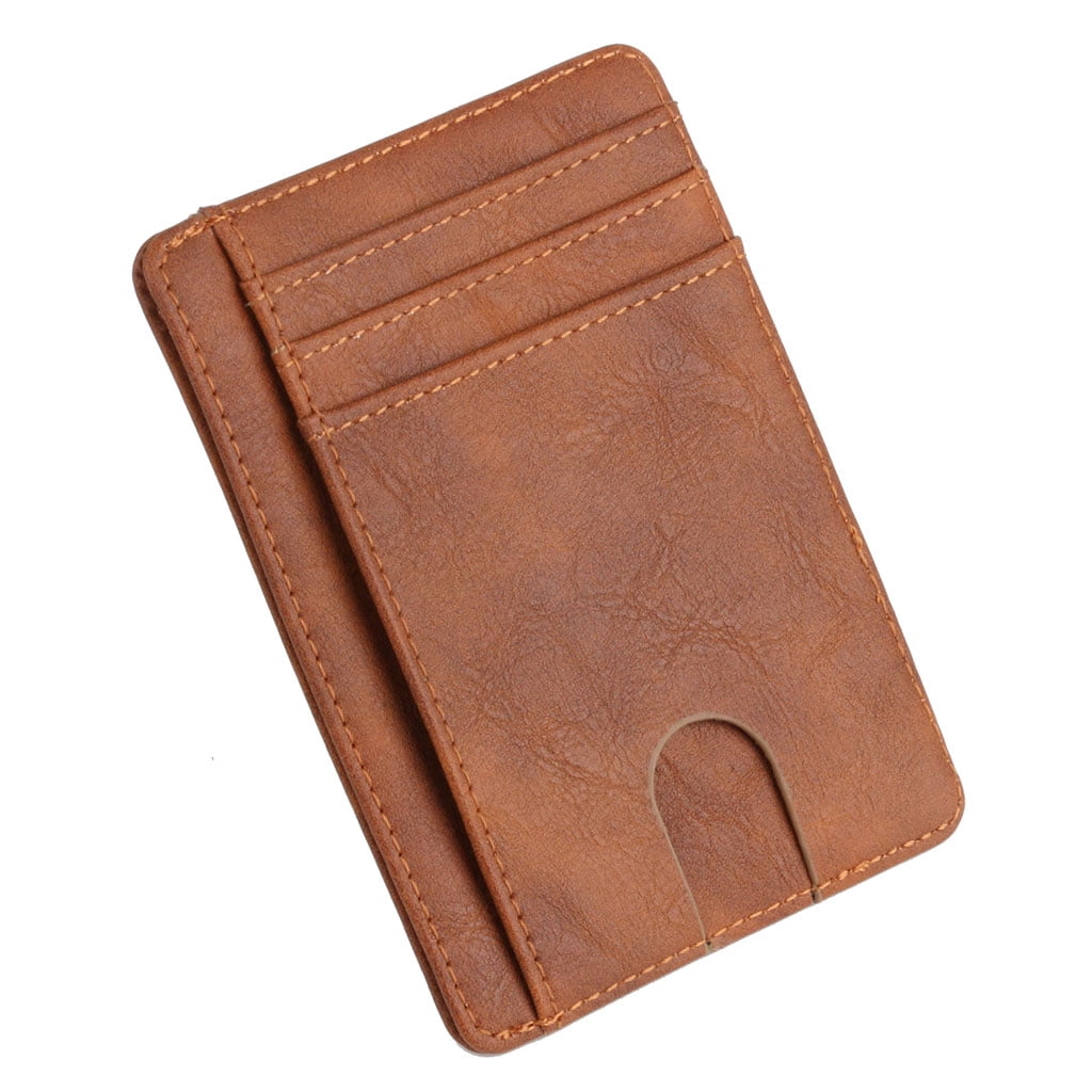 ✪ Blocking Leather Wallet Credit ID Card Holder Purse Money Case for Men Women - Image 5