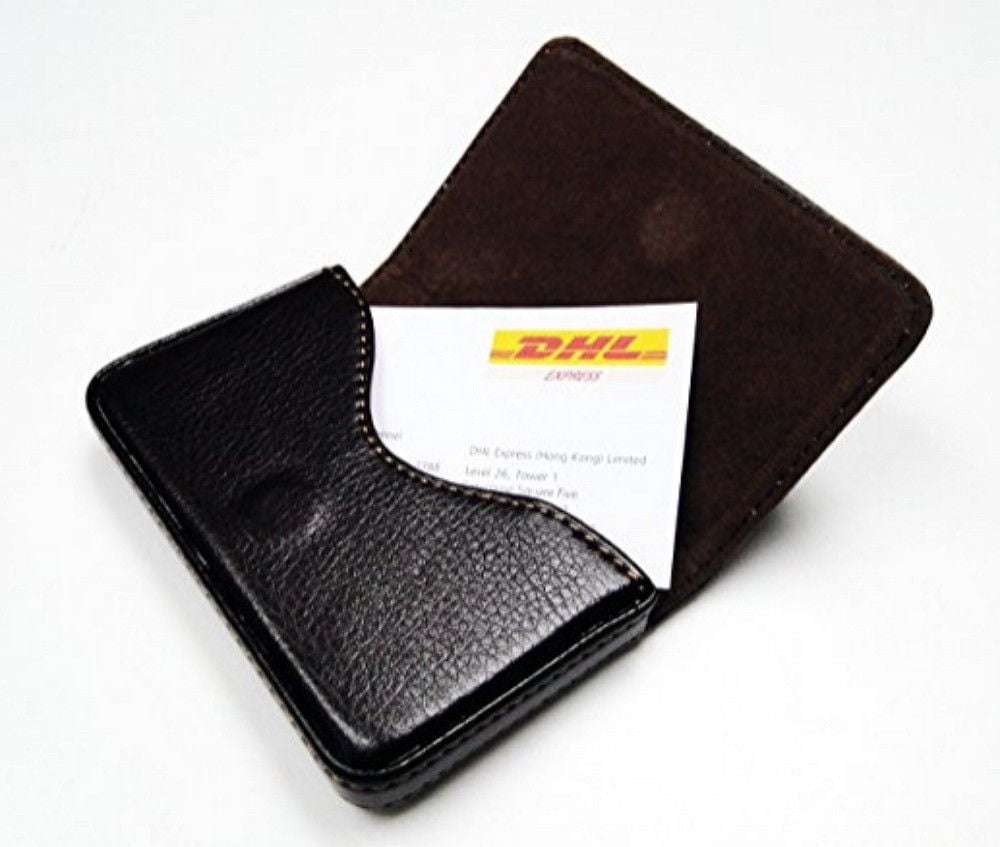 PU Leather Business Card Holder Wallet, Magnetic Closure Name Card Case, Slim Card Organizer for Business Cards, Cred... - Image 4