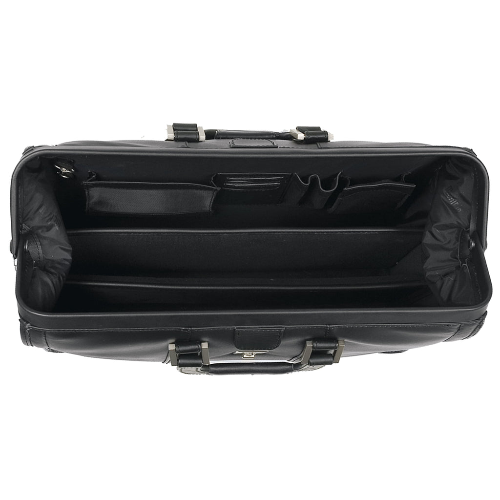 Top Grain Cowhide Leather, 17" Leather Litigator Laptop Briefcase - Image 2