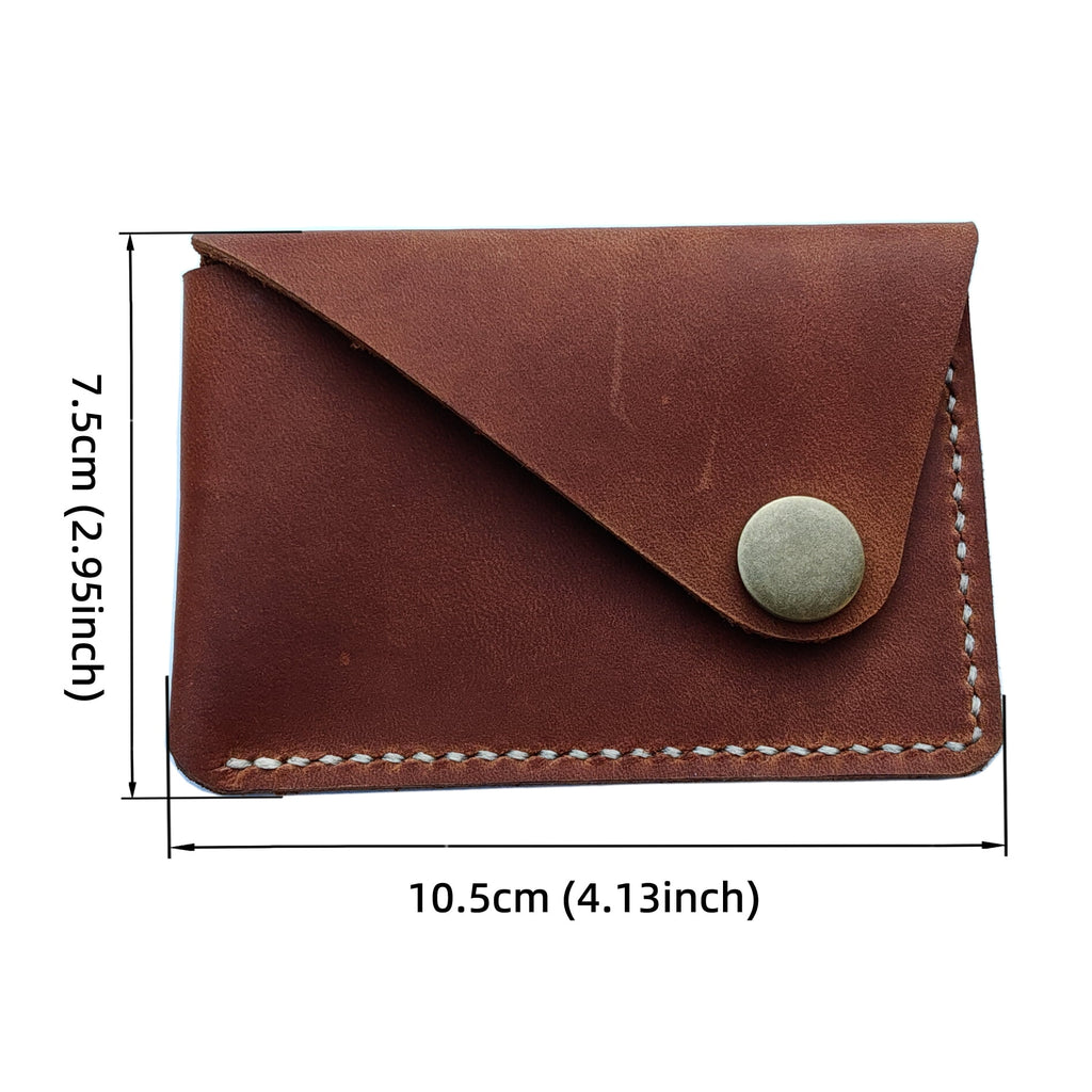 Genuine Leather Card Holder, Front Pocket Wallet, Men's Slim Purse Money Small Wallet,Minimalist Wallet brown - Image 4