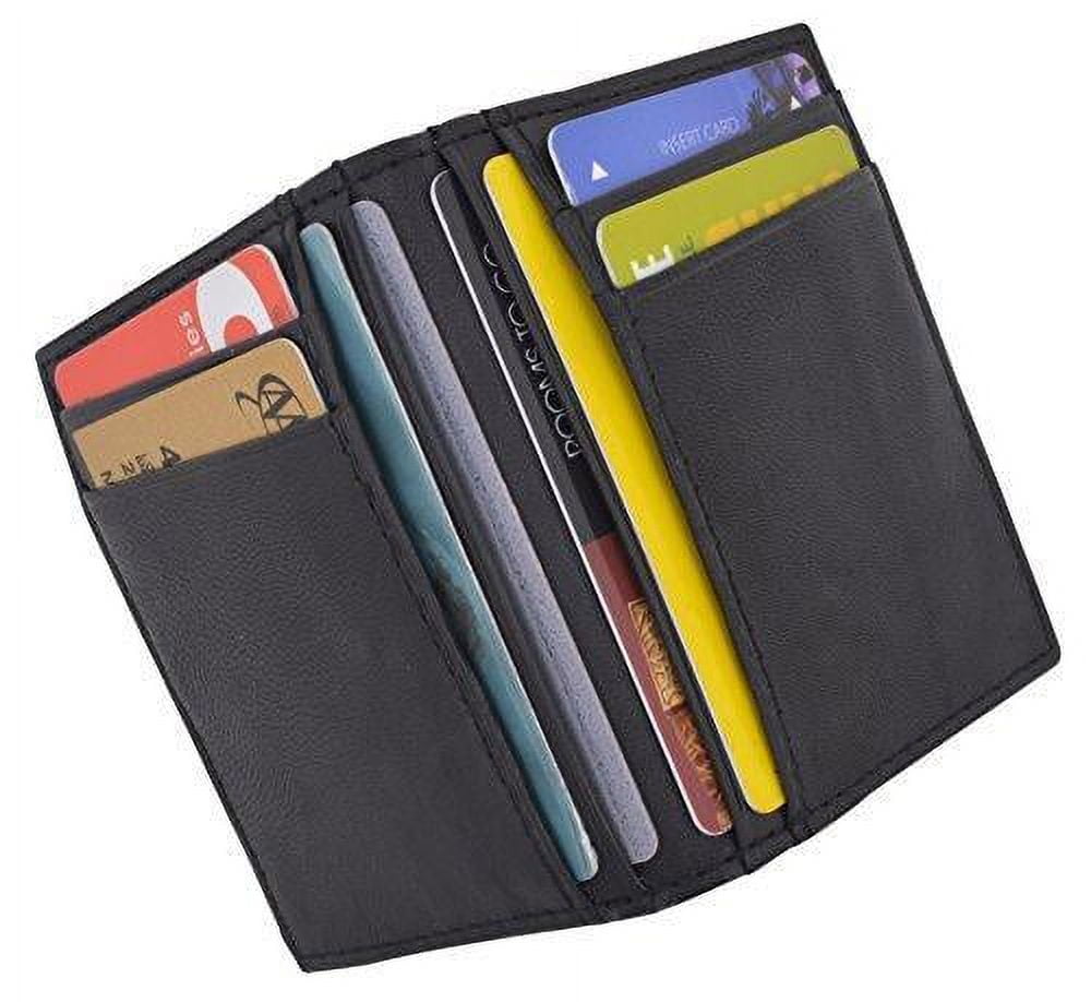 RFID Blocking Mini Wallet Genuine Leather Slim Front Pocket Wallet Ultra Thin Credit Card Holder Sleeve with ID Windows - Image 4