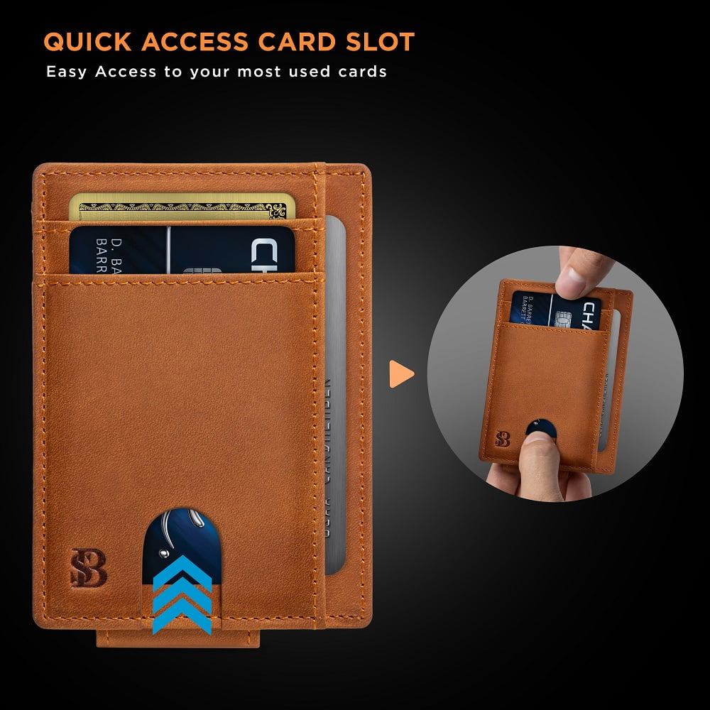 Front Pocket Wallet | Money Clip Magnetic | Bifold Minimalist RFID | Leather Wallets for Men | Slim Credit Card Walle... - Image 2