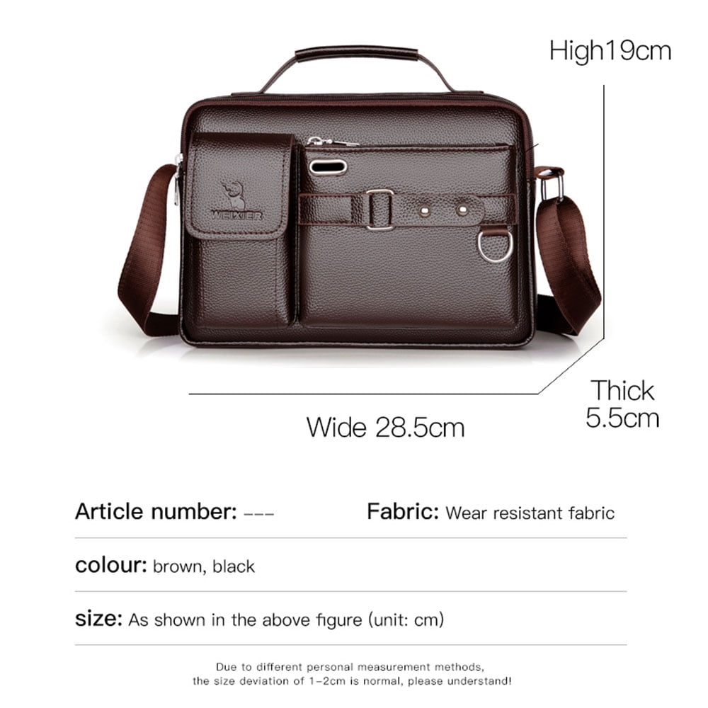Men's Adjustable Strap Business Casual PU Leather Bag - 3-in-1 Briefcase Handbag Crossbody Messenger, Large Capacity ... - Image 3
