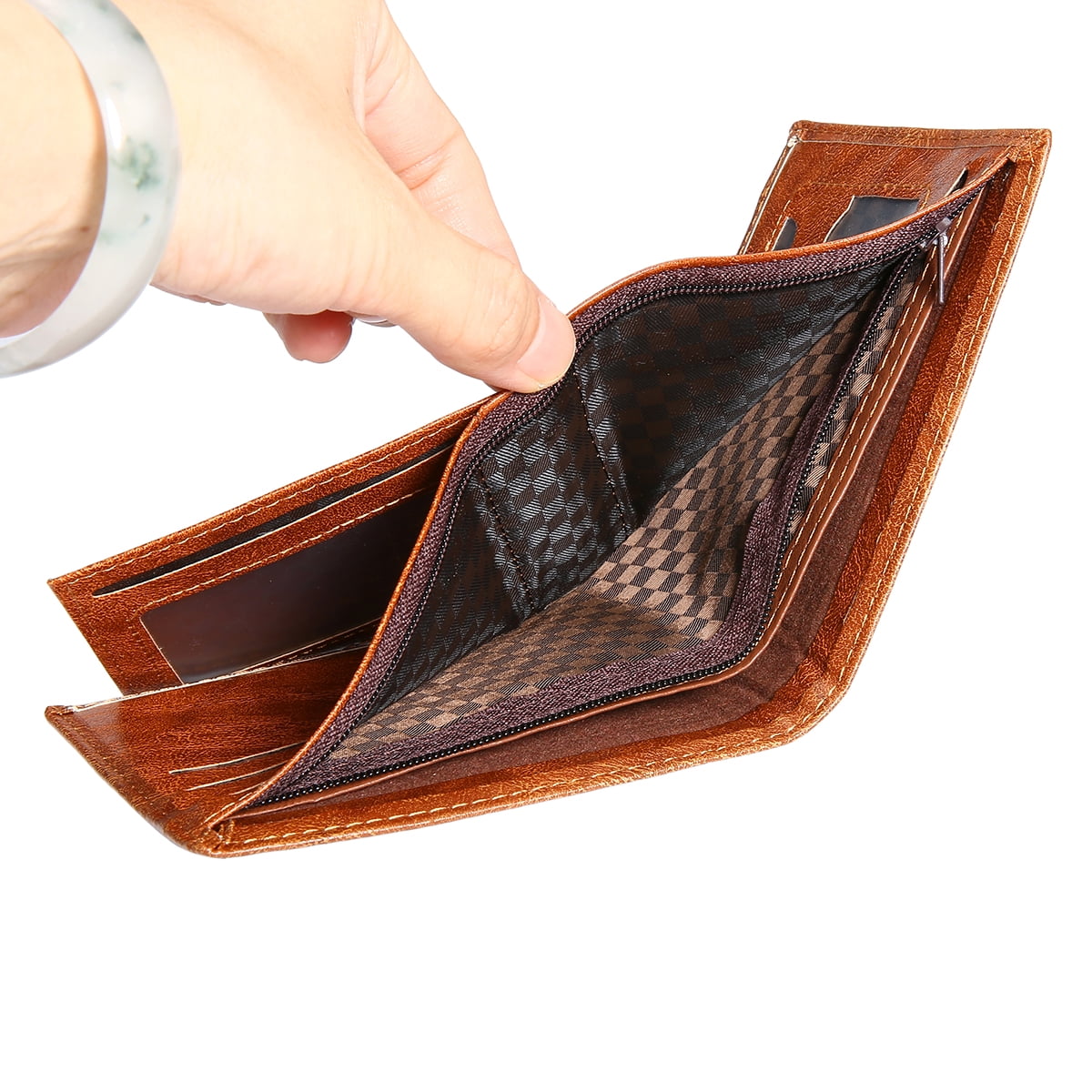 Grtxinshu Creative Men Wallet - US Dollar Bifold Wallet PU Leather Short Purses Male Cards Wallets Notecase For Men & Boys Gifts Dark Brown - Image 5