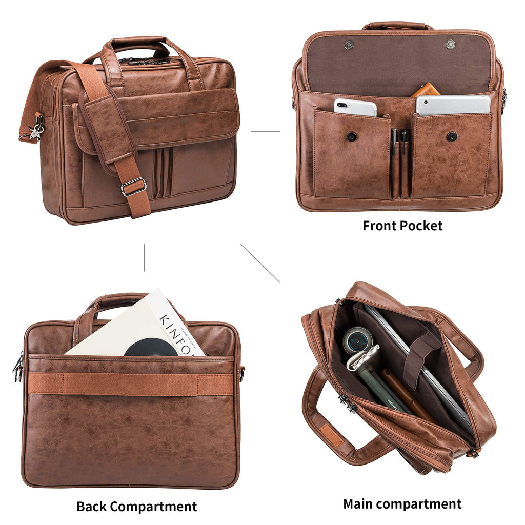 Briefcase Leather Handmade Messenger Bags Laptop Bag - Image 5