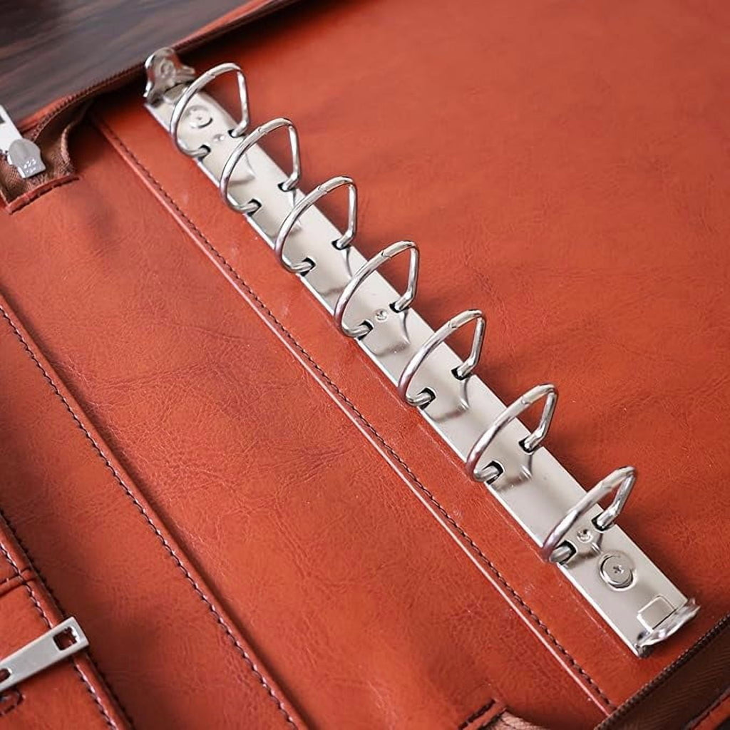 Personalized Vegan Leather Portfolio, Padfolio with Zipper, A4 Letter Size Notepad Organizer Folders, Retro Business ... - Image 4