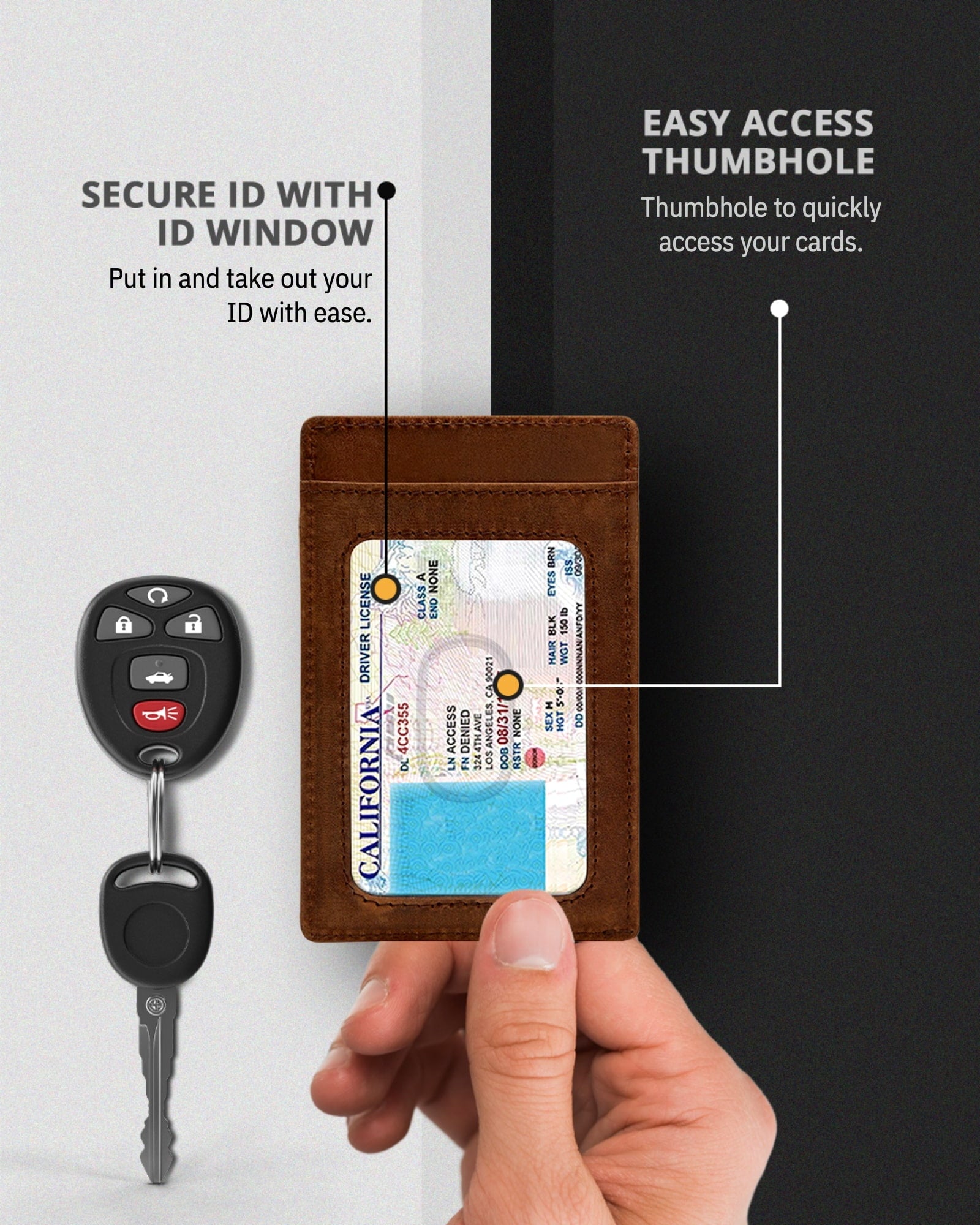 Slim Minimalist Wallets For Men & Women - Genuine Leather Credit Card Holder Front Pocket RFID Blocking Wallet With Gift Box - Image 2