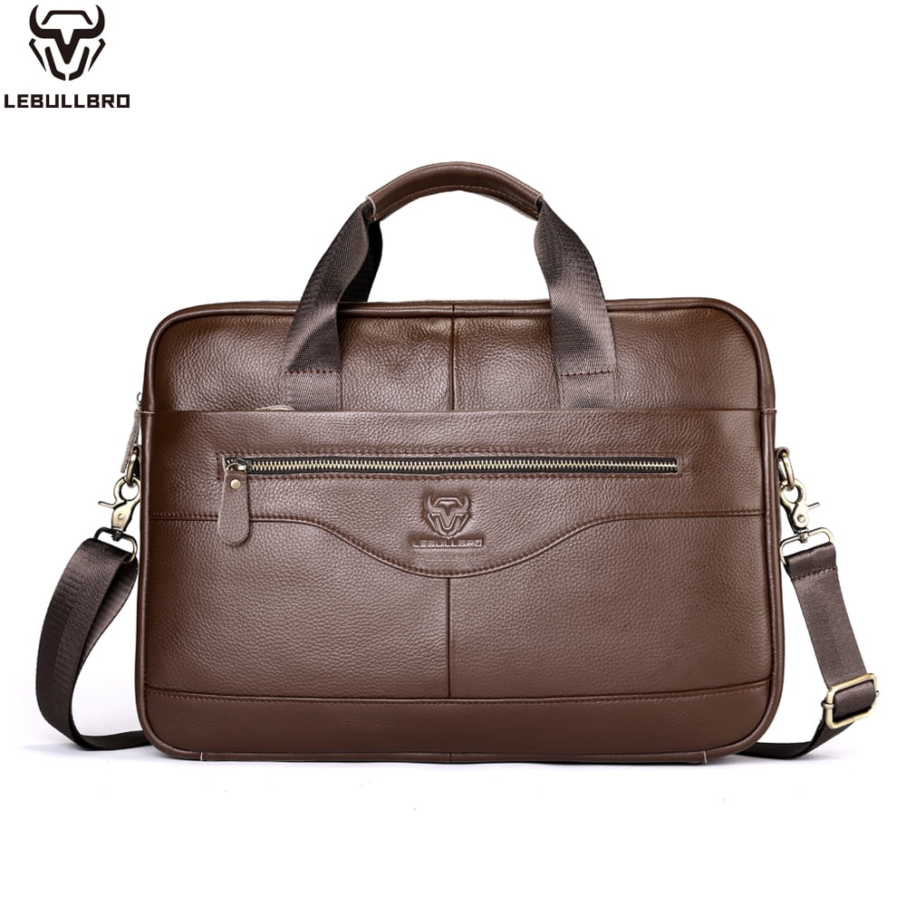Briefcase Shoulder Messenger Bags Work Laptop Bag Coffee - Image 4