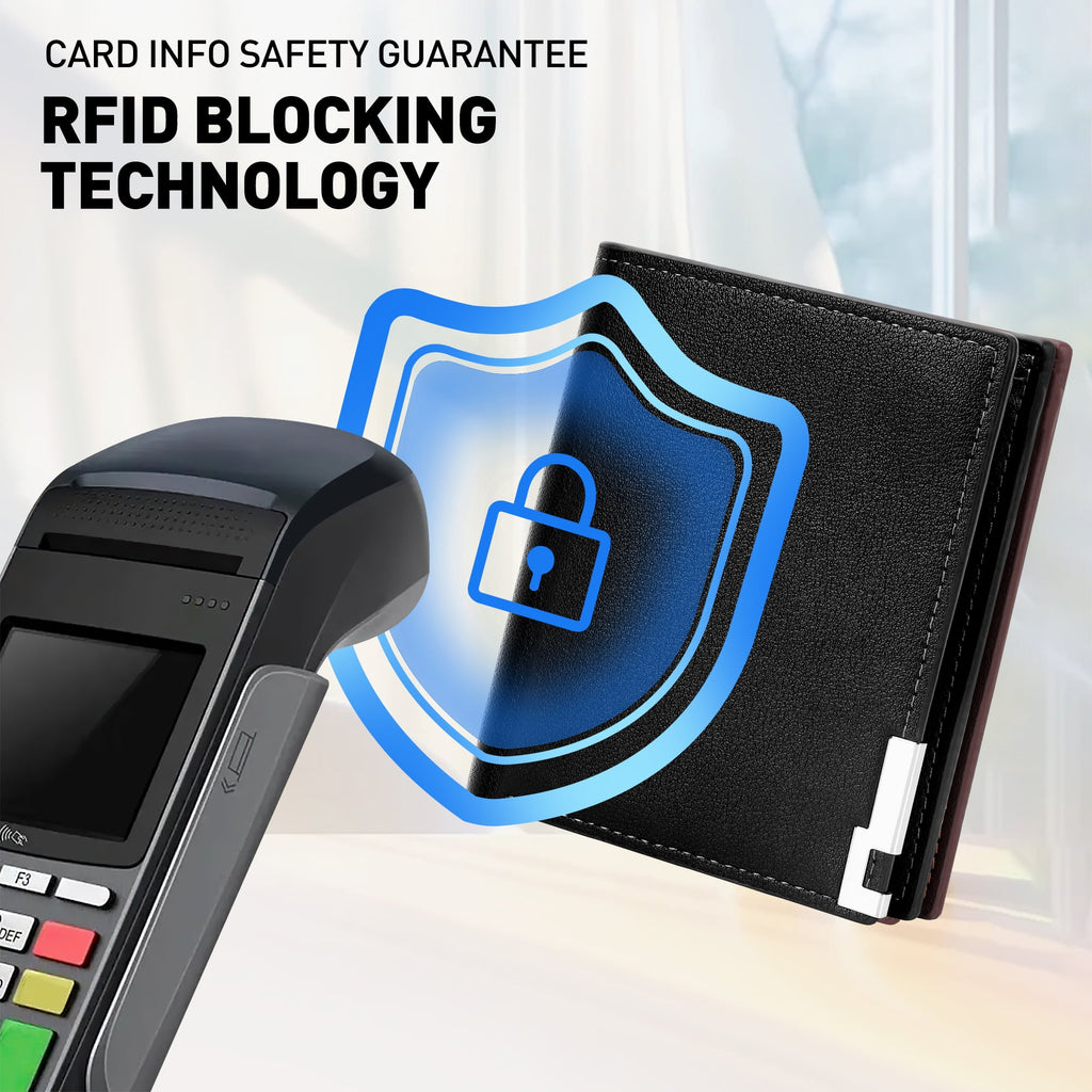 Mens Wallet, Bifold Genuine Leather Wallet for Men, RFID Blocking Wallet with 1 ID Window, 7 Card Holders & 2 Cash Sl... - Image 2