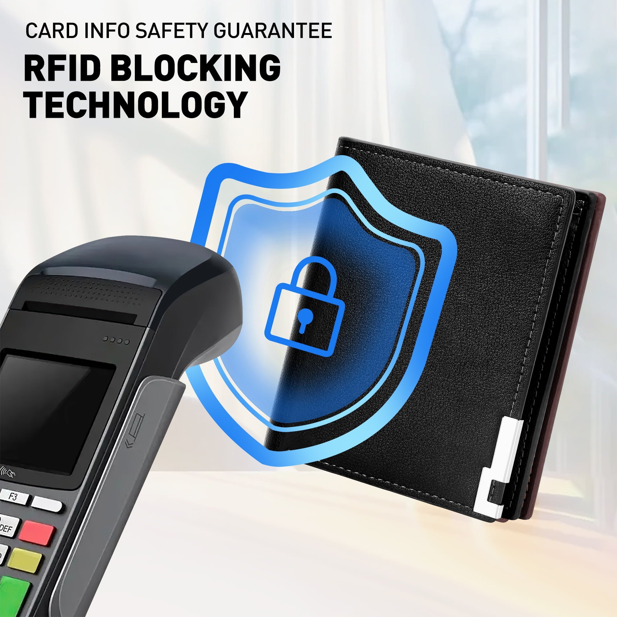 Mens Wallet, Bifold Genuine Leather Wallet for Men, RFID Blocking Wallet with 1 ID Window, 7 Card Holders & 2 Cash Sl... - Image 2