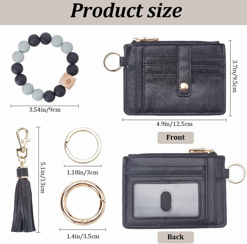 1pc Wristlet Bracelet Keychain Wallet for Women Small Leather Coin Purse Mini Change Pouch Credit Card Holder Purse S... - Image 2