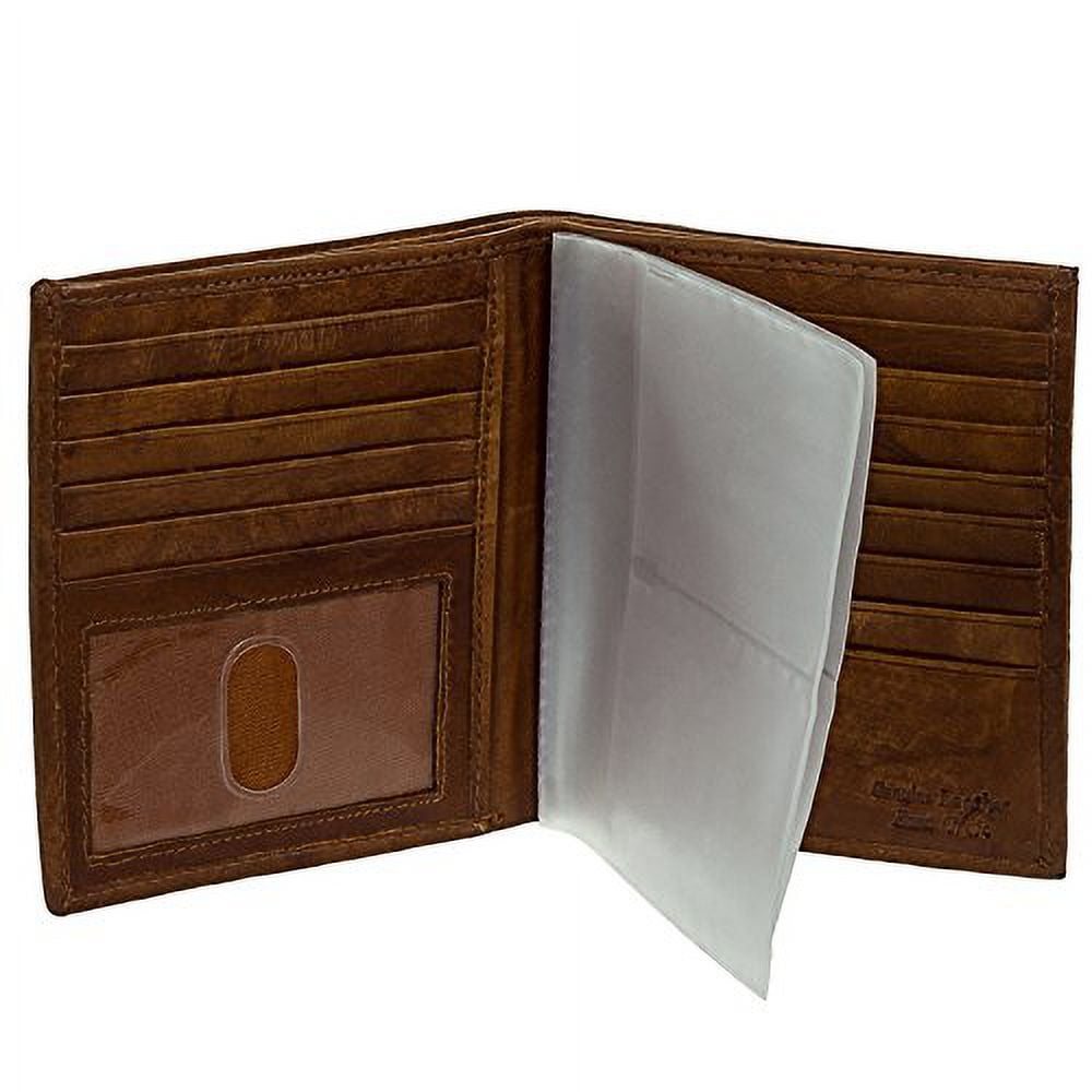 Men's Leather Big Hipster Bifold Wallet (British Brown) - Image 3