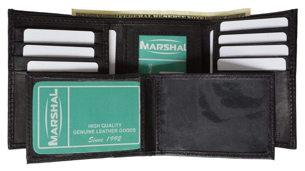 Men's Leather Trifold Wallet Removable Flip Up ID Window  P 1455 (C) - Image 4