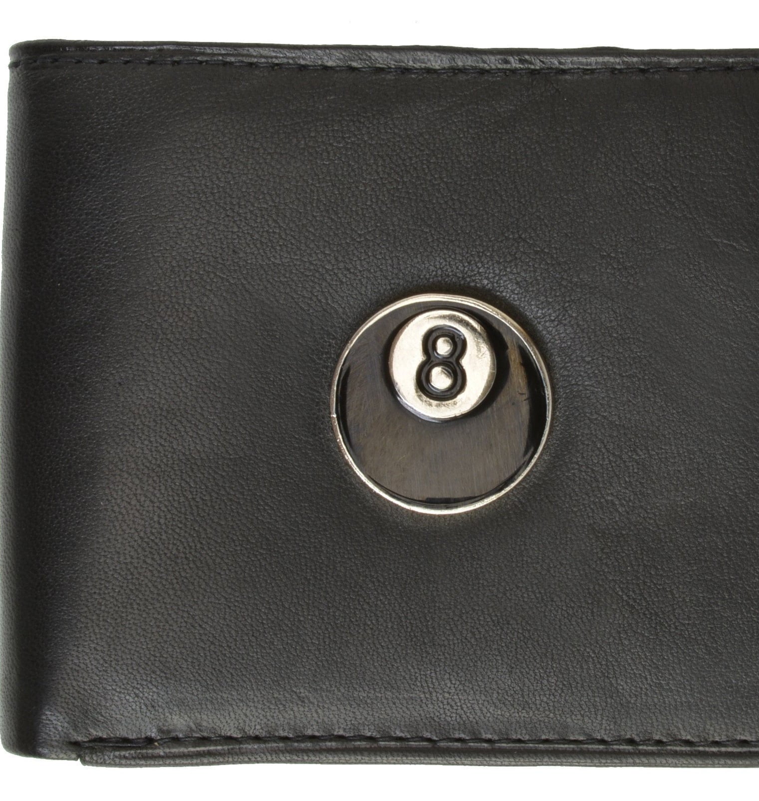 8 Ball Design Mens Genuine Leather Bifold Wallet 1146-7 (C)