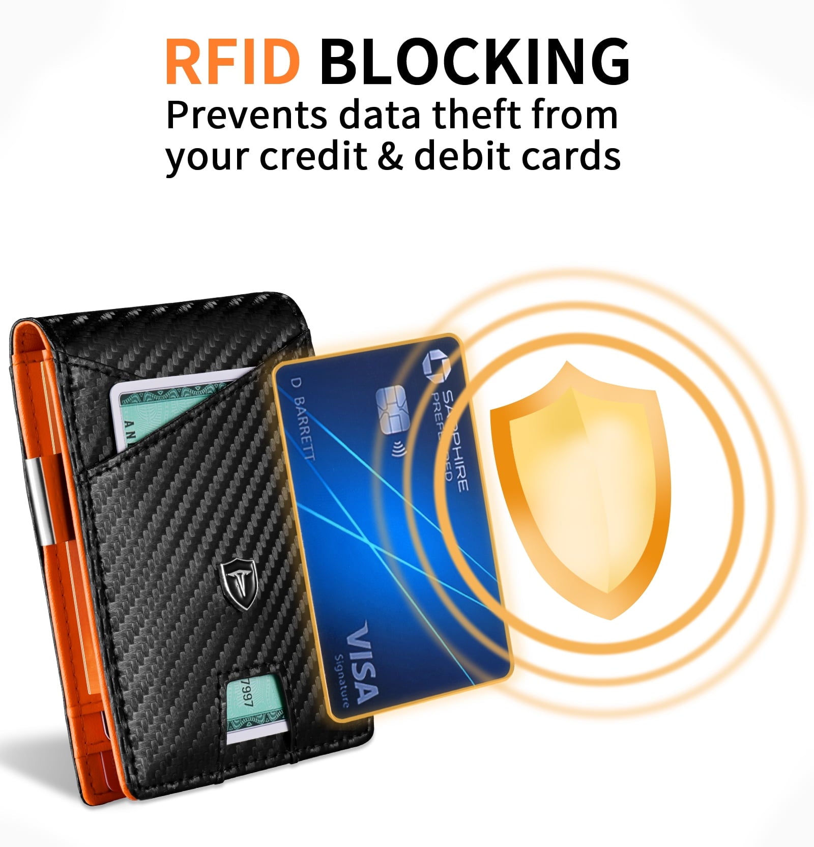 Men Slim Wallet Money Clip: Gifts for Men Genuine Leather Minimalist Bifold Front Pocket Wallets, 12 Slots Rfid Block... - Image 4