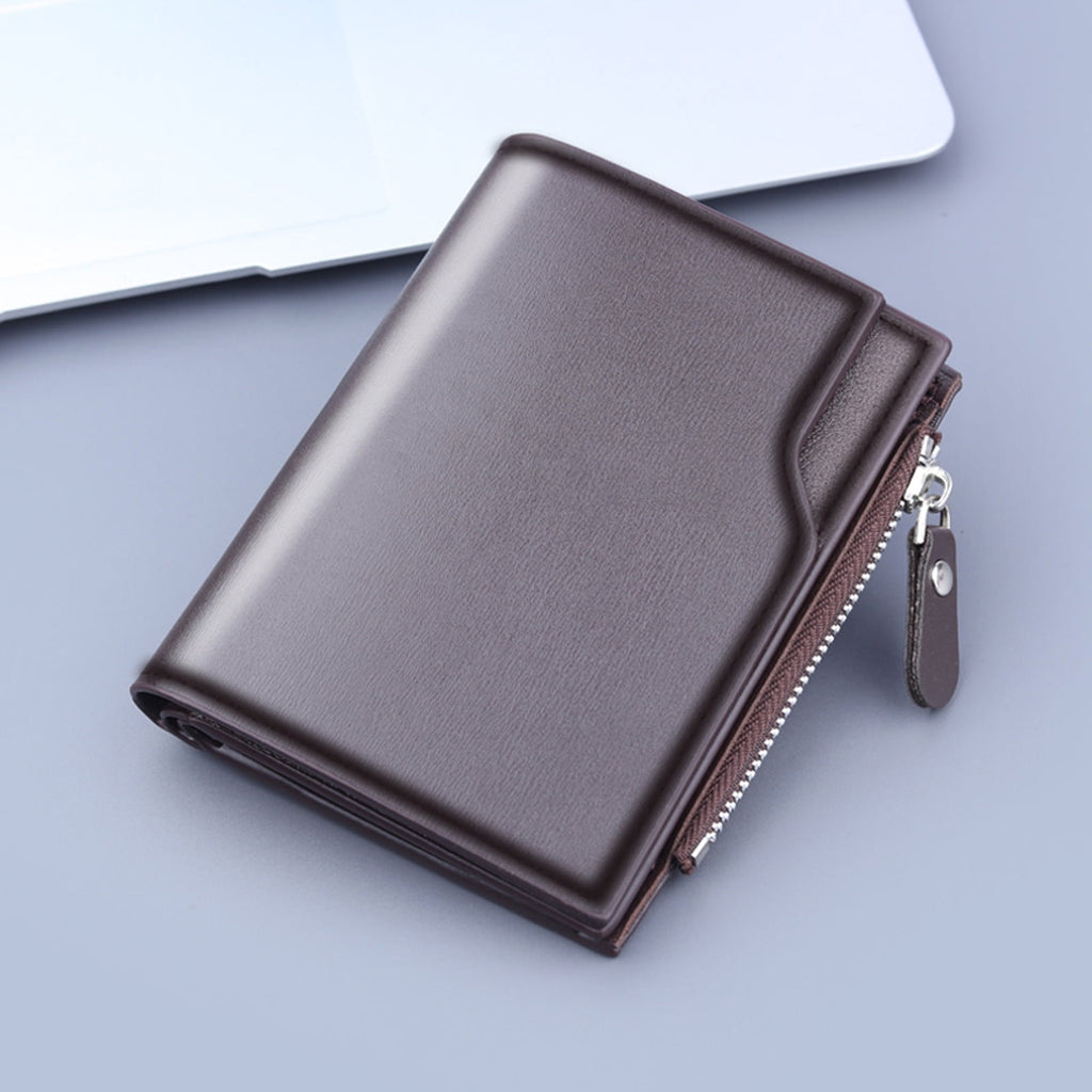 Minimalist Bifold Wallet for Men Leather Slim Small Credit Card Holder with Id Window Coin Case - Image 2