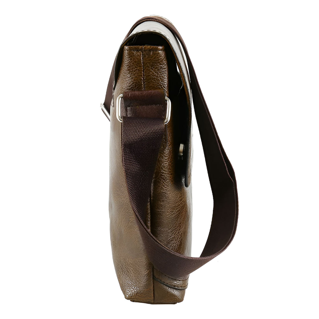 Men Handbag Pu Leather Messenger Shoulder Briefcase Vintage Unisex College School Satchel Travel Bag - Image 4