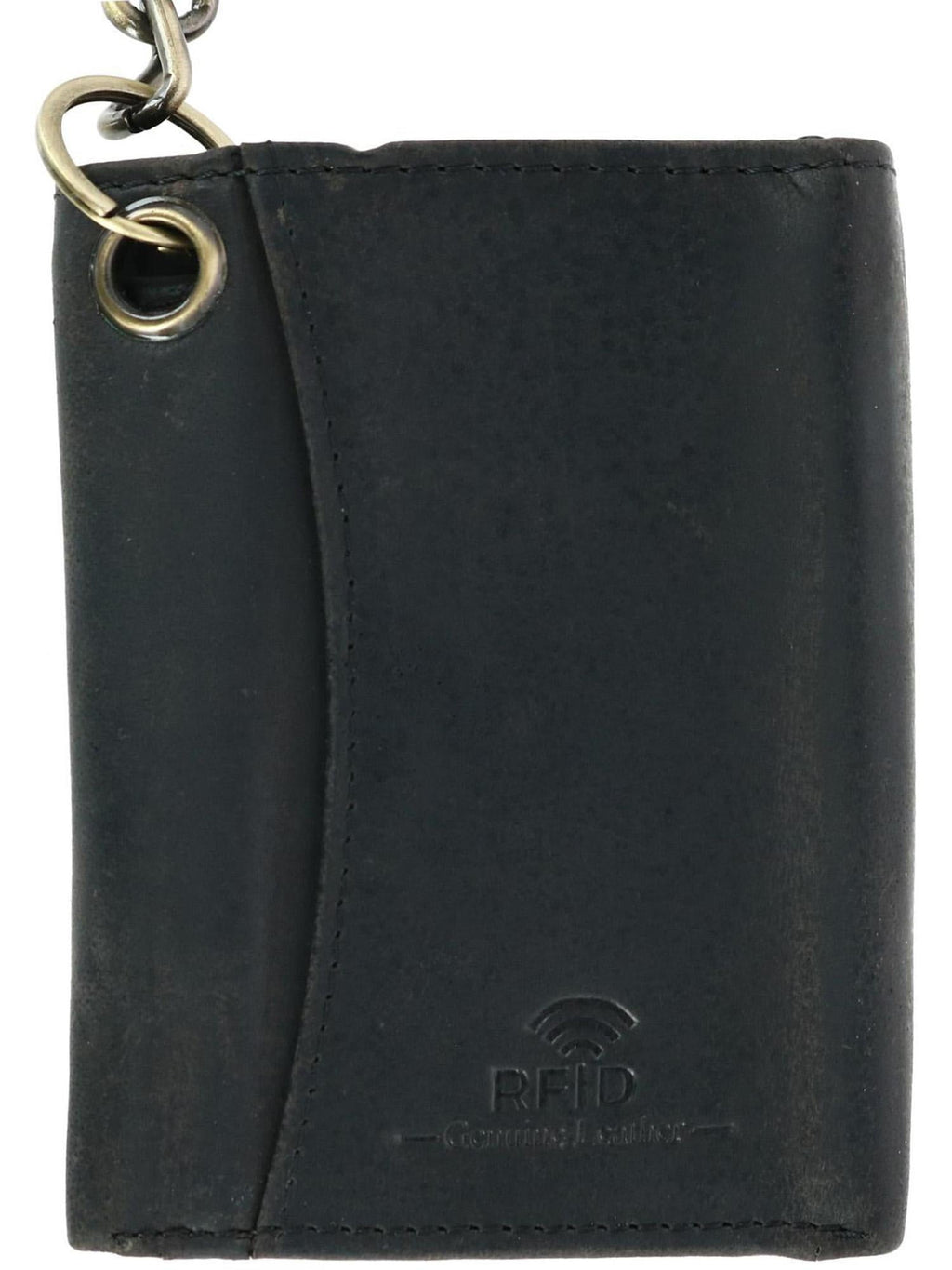 RFID Vintage Leather Trifold Chain Wallet (Men) - Image 3