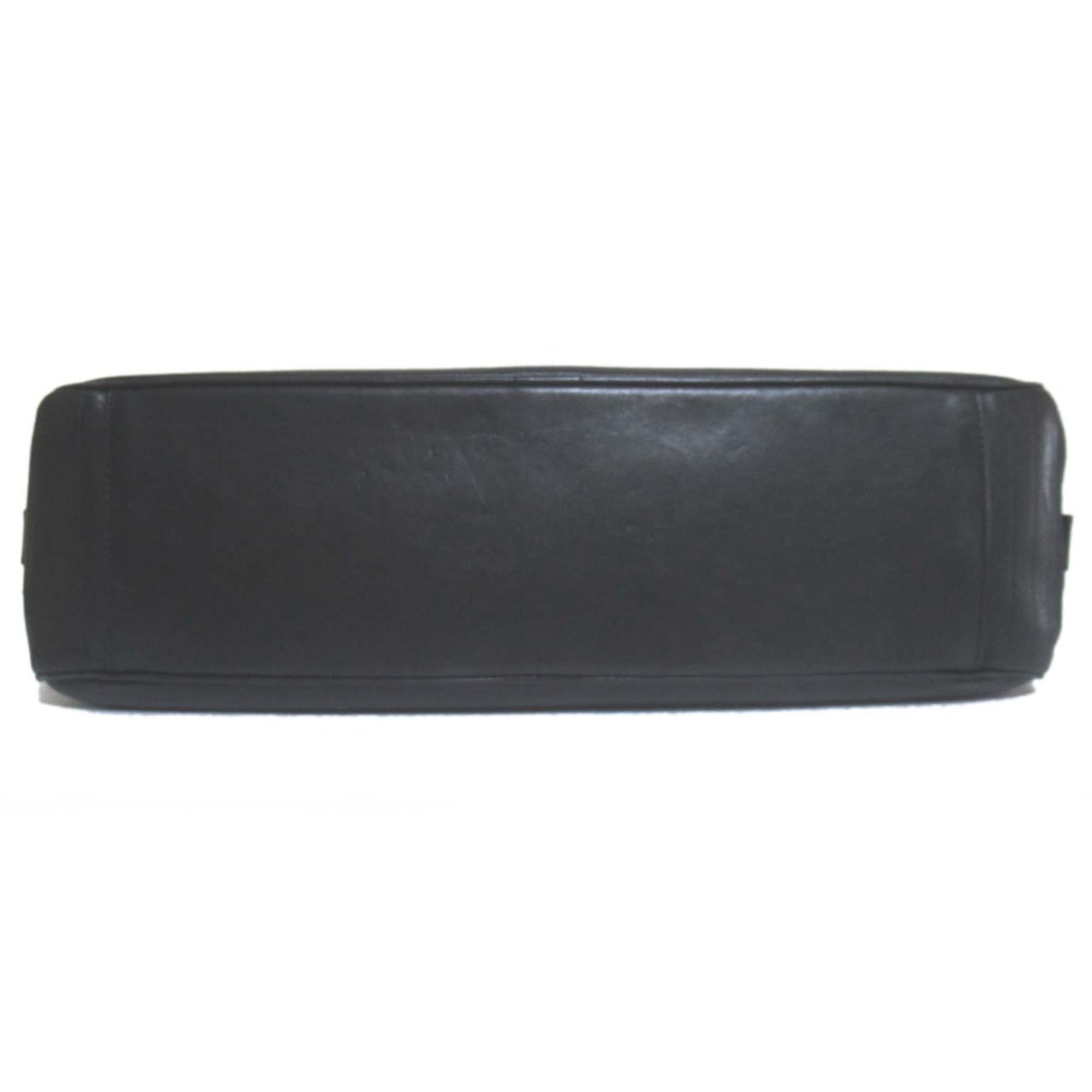 Pre-Owned Leather Briefcase Business Bag with PC Pocket, Black, Men's - Image 5