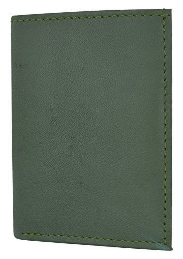 Men's Mini Slim Thin Bifold Genuine Leather ID Card Bill Holder Wallet (Green) - Image 2