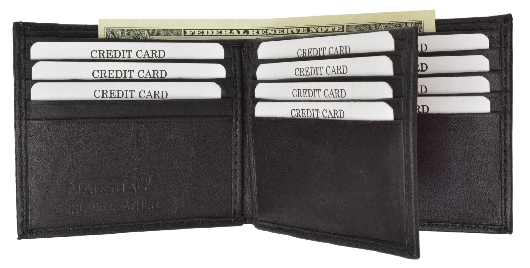 RFID Blocking Premium Soft Leather Men's Multi Card Compact Center Flip Bifold Wallet RFID P 52 (C) - Image 2