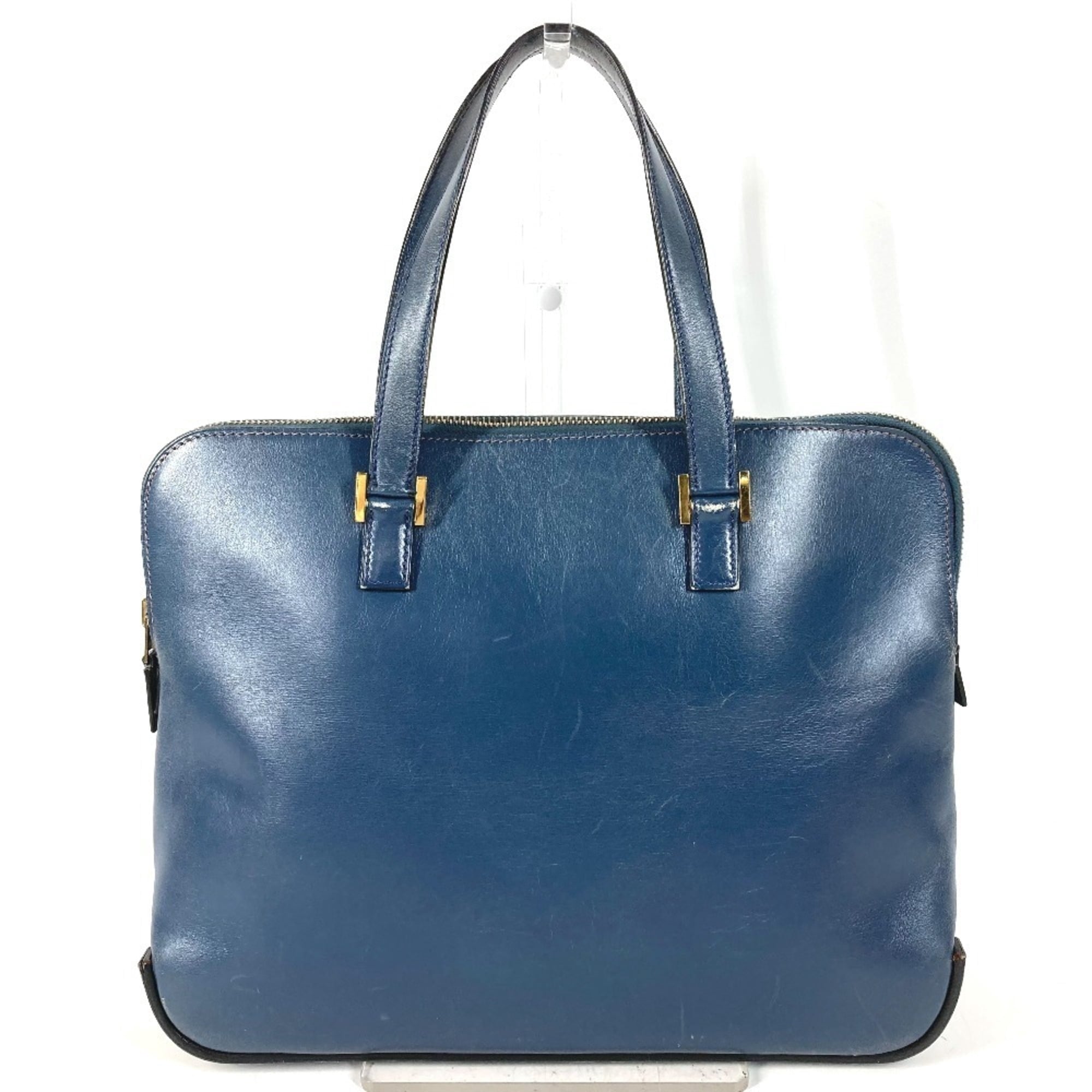 Pre-Owned Vintage Escapada Briefcase Handbag Document Bag Business Leather Men's Navy
