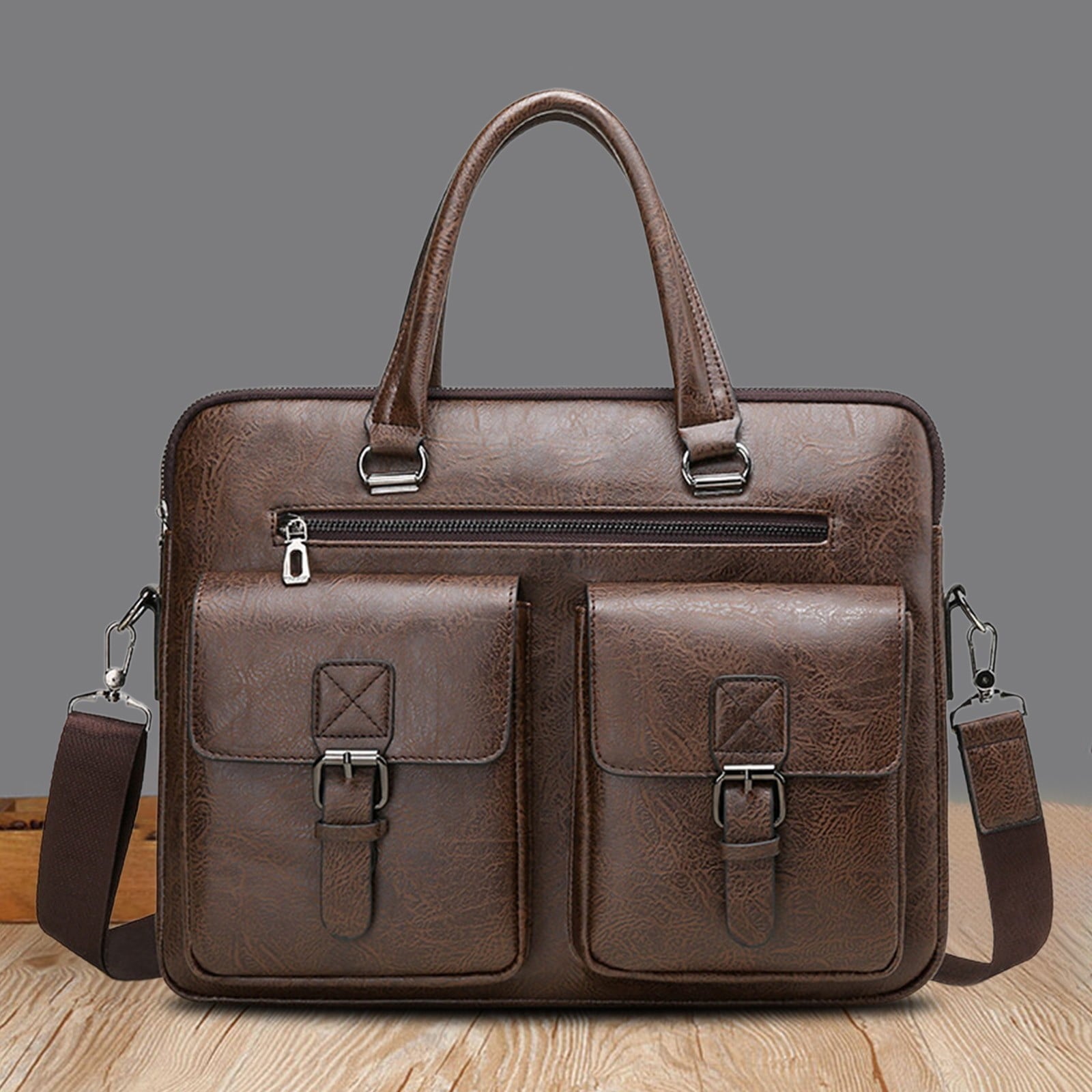 Textured PU Leather 3-in-1, Laptop-Friendly for Business Travel - Image 2