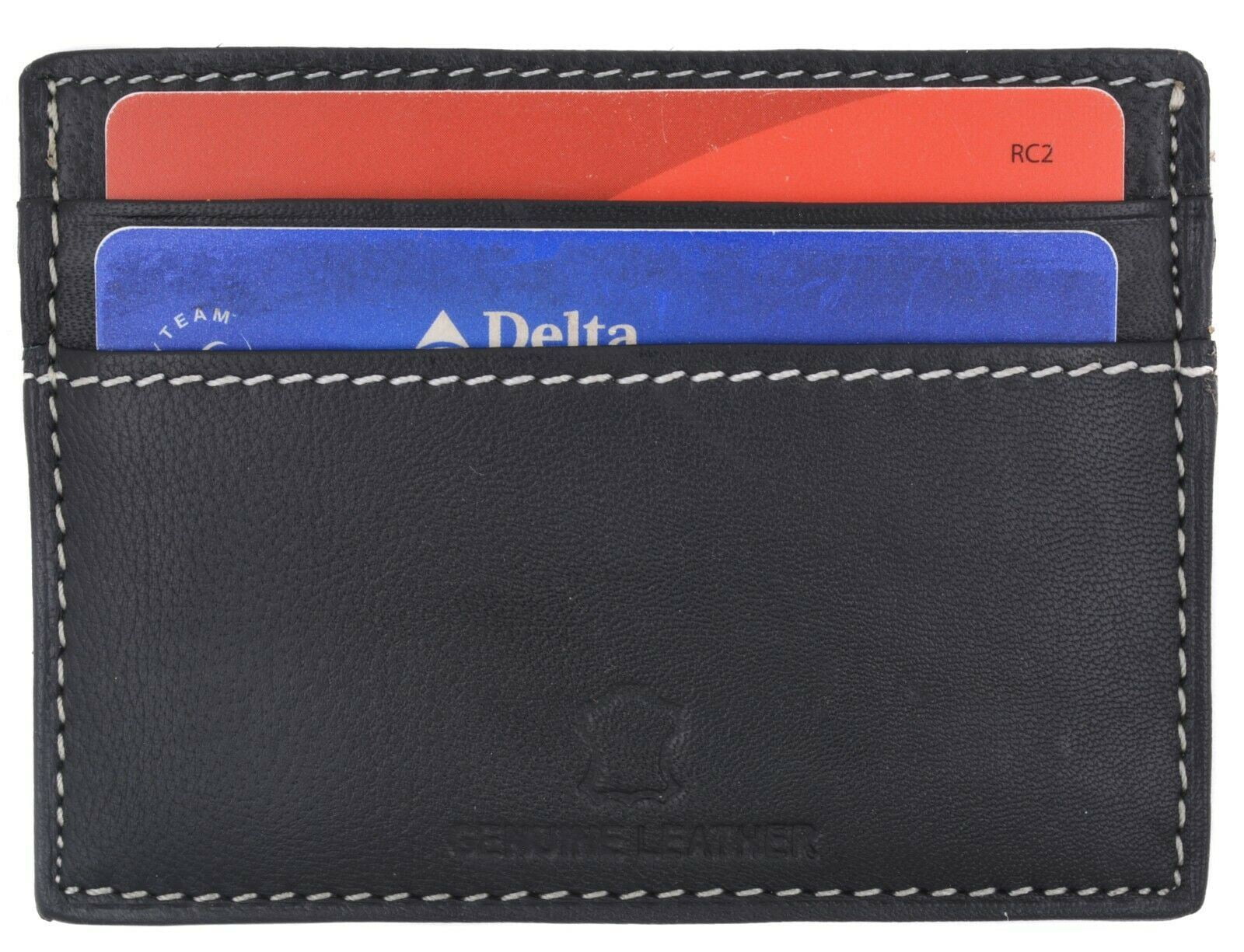 New Genuine Leather Slim Card Holder Wallets For Men - Minimalist - Image 2