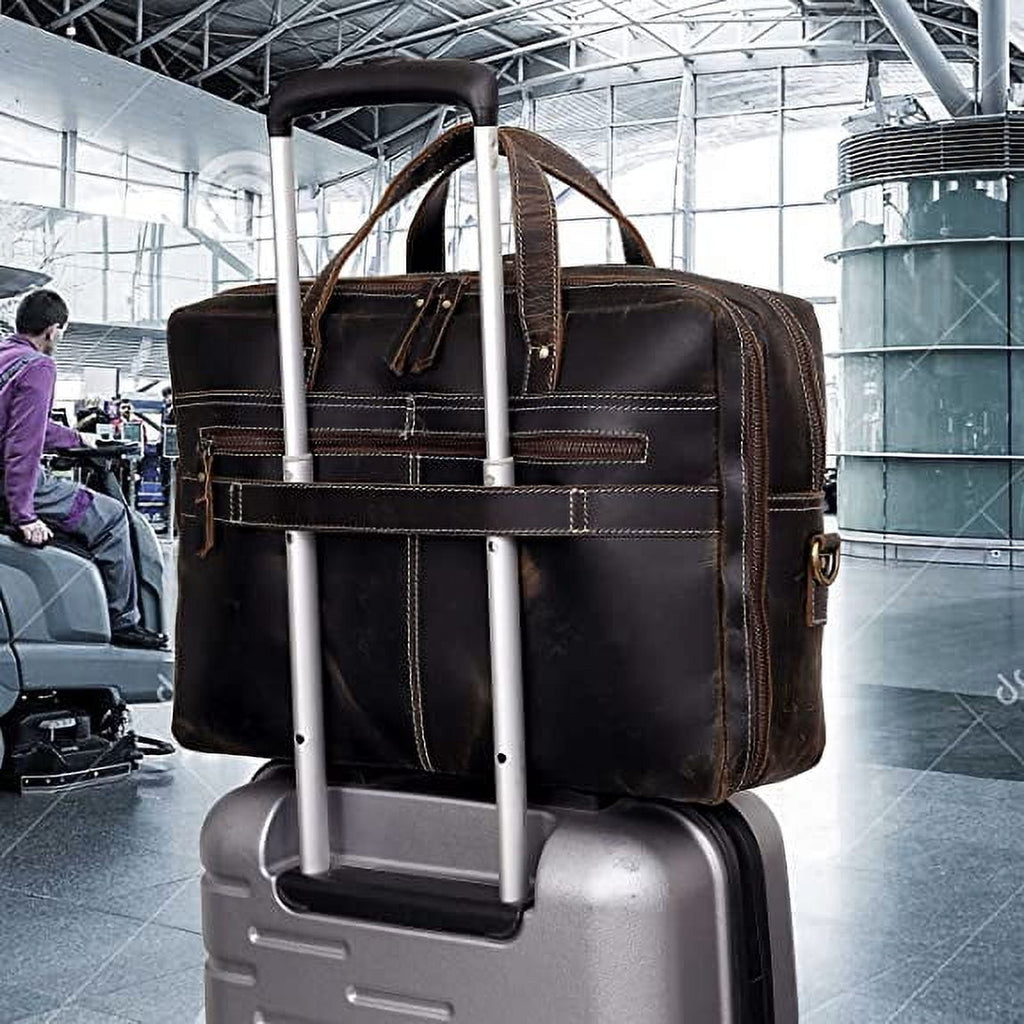 18 Inch Leather briefcases Laptop Messenger Bags for Men and Women Best Office School College Satchel Bag - Image 5