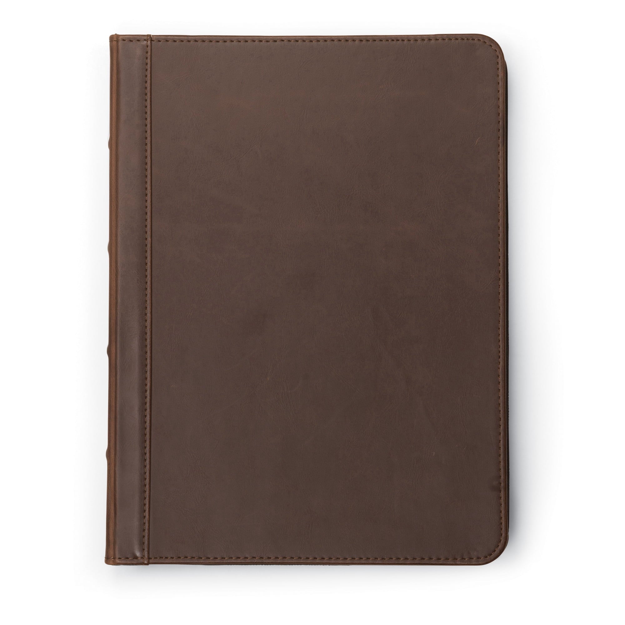 Samsill Vintage Hardback Zipper Padfolio, 8.5"x11" Writing Pad Included, Dark Brown - Image 4