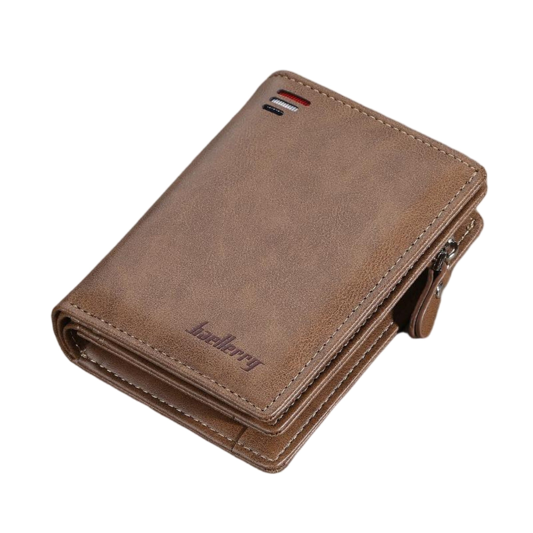 Men's PU Leather Bifold Wallet with Zipper Coin Pocket, 10 Card Slots, ID Window, Compact Business Clutch for Daily U... - Image 3