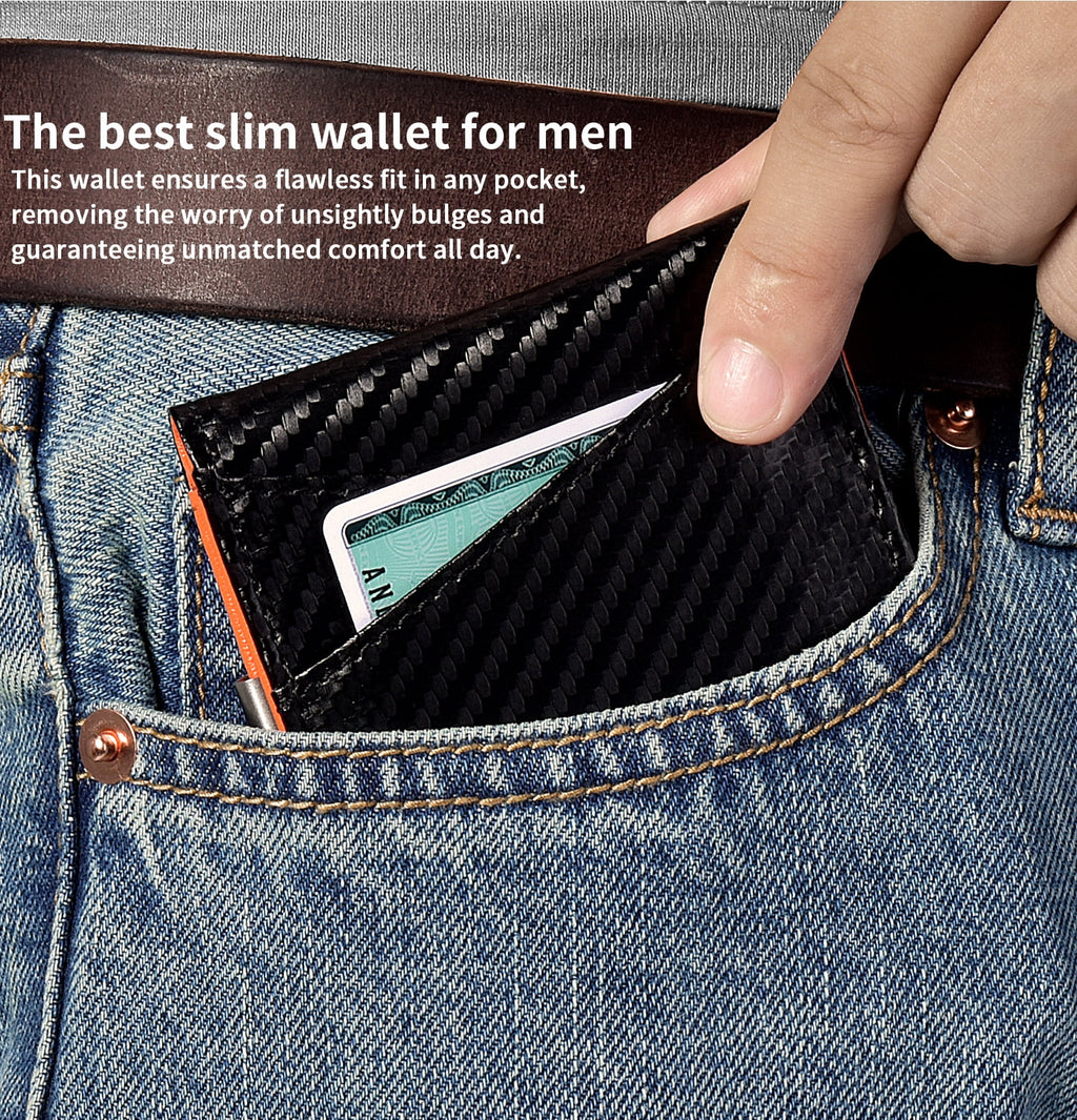 Men Slim Wallet Money Clip: Gifts for Men Genuine Leather Minimalist Bifold Front Pocket Wallets, 12 Slots Rfid Block... - Image 3