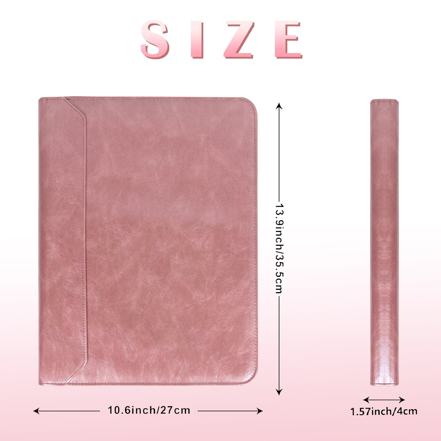 for Women, 3 Ring s 1 inch, PU Leather Padfolio Folder, Business Organizer with A4 Legal Pads, Thin Leather Professio... - Image 5