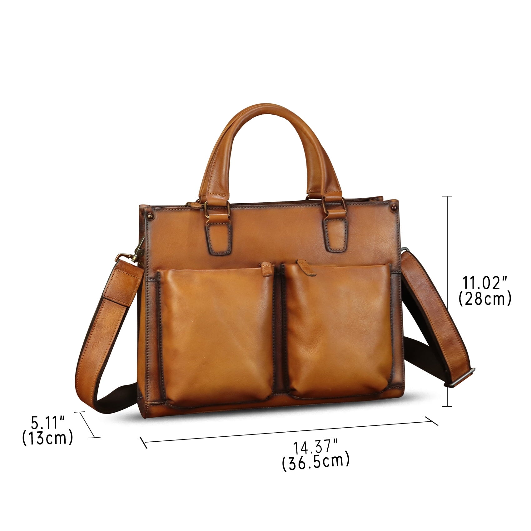 Genuine Leather Messenger Bag Briefcase for Men Vintage Real Leather Shoulder - Image 6