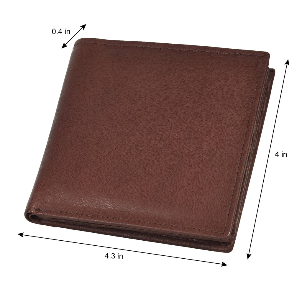 Genuine Leather RFID Blocking Men's Multi Card Compact Wallet, Dark Brown - Image 5