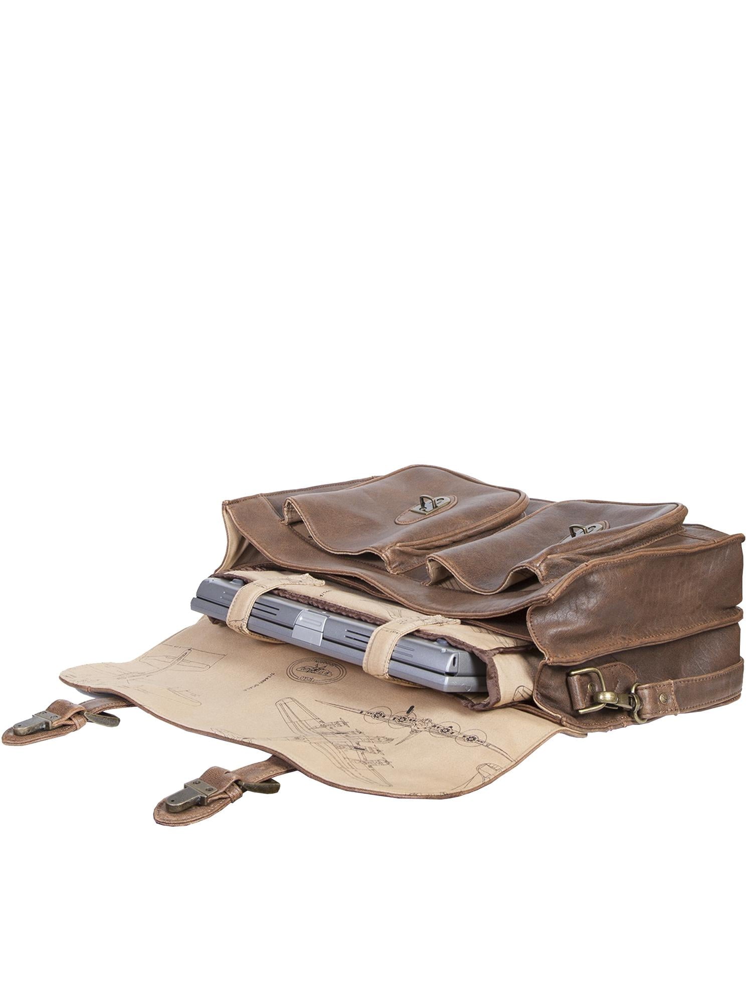 Scully Leather Aerosquadron Front Flap Briefcase with Buckles (Men's) - Image 3