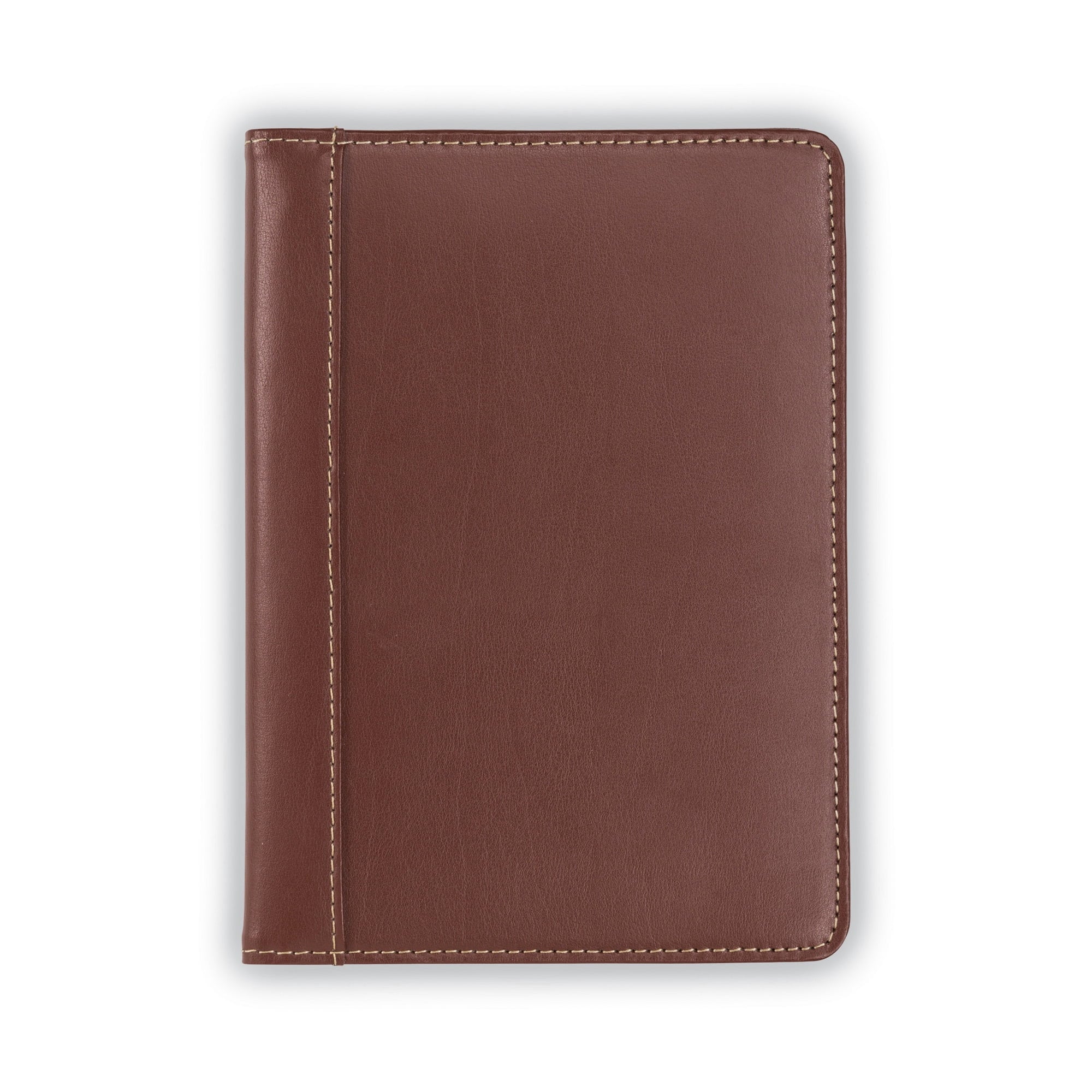 Contrast Stitch Leather Junior Padfolio, 5"x8" Brown - Image 3