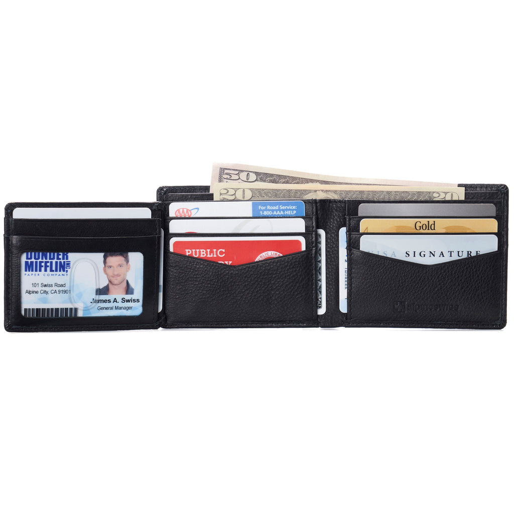 Mens Wallet for Men RFID Protected Leather Mens Wallet Spencer Bifold Divided Bill Section Gift Box 2 ID Windows 14 C... - Image 6